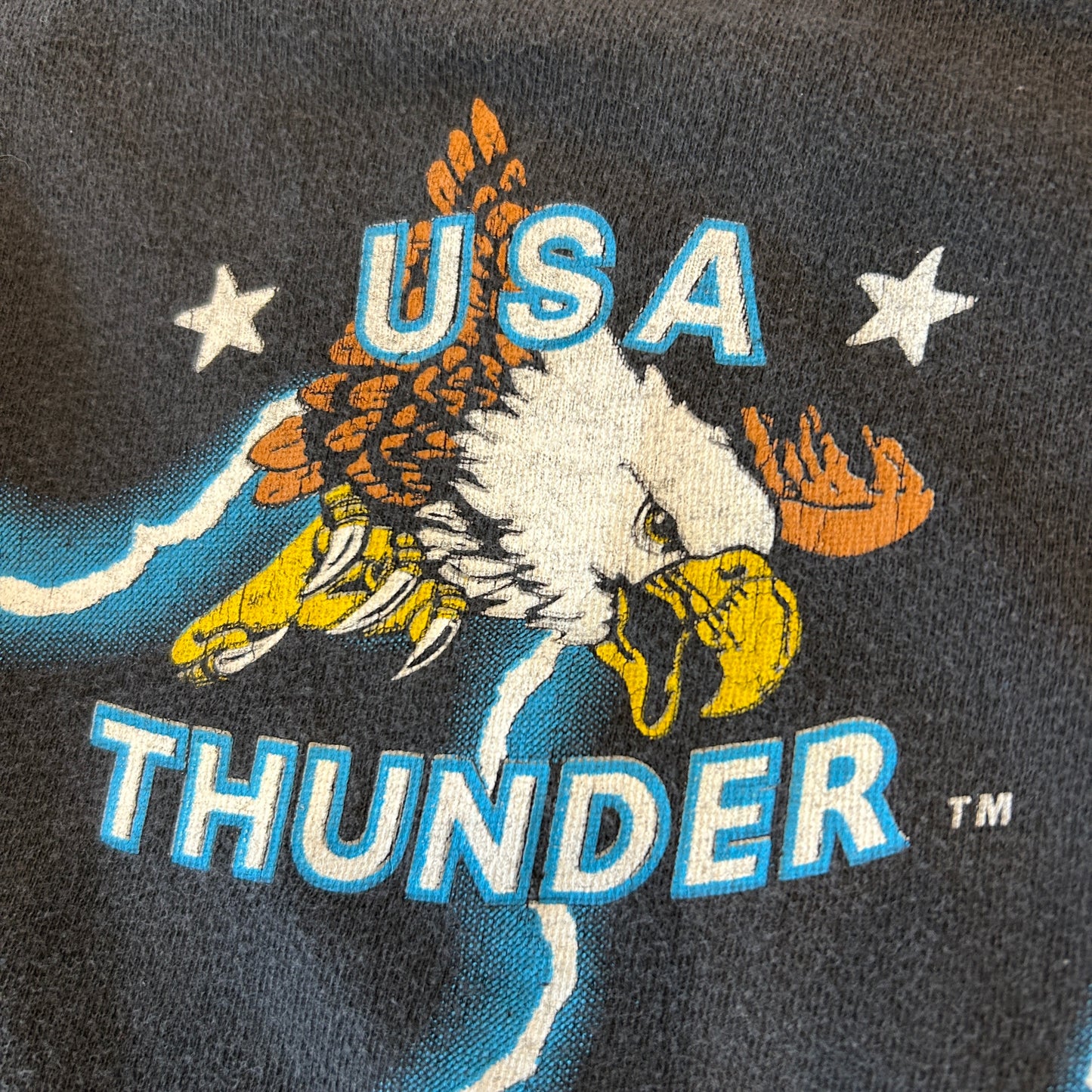 90's USA Thunder アメリカンサンダー アニマルプリントTシャツ 狼 (XL)/A7138T-SO