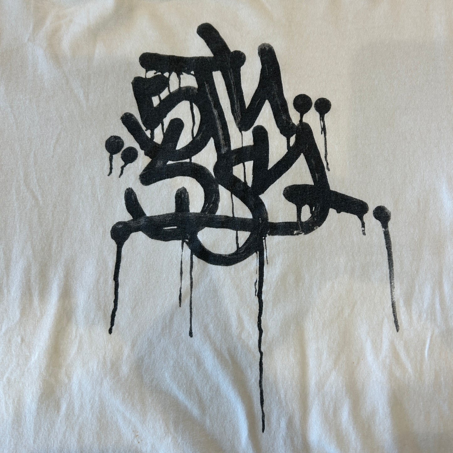 90's Stussy ステューシー グラフィックロゴTシャツ シングルステッチ 白(L)/B2524T-SO
