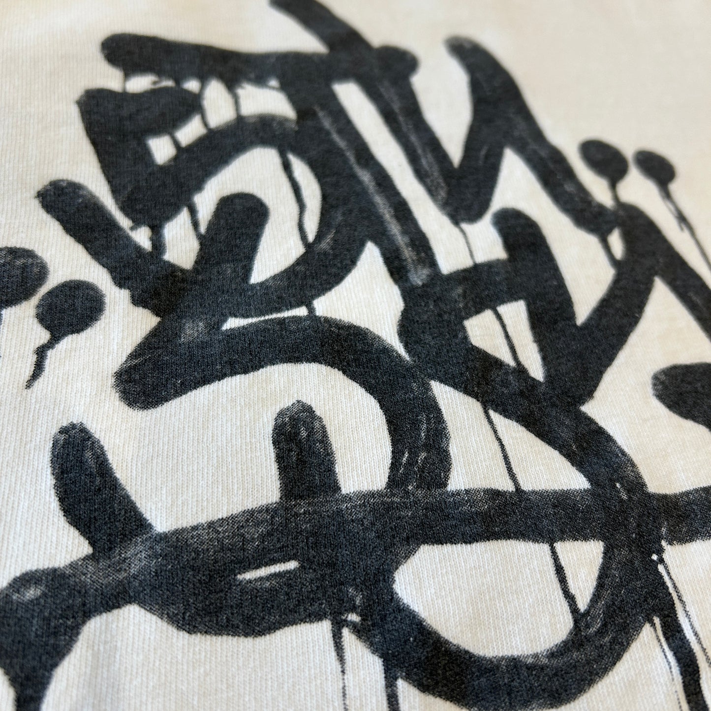 90's Stussy ステューシー グラフィックロゴTシャツ シングルステッチ 白(L)/B2524T-SO