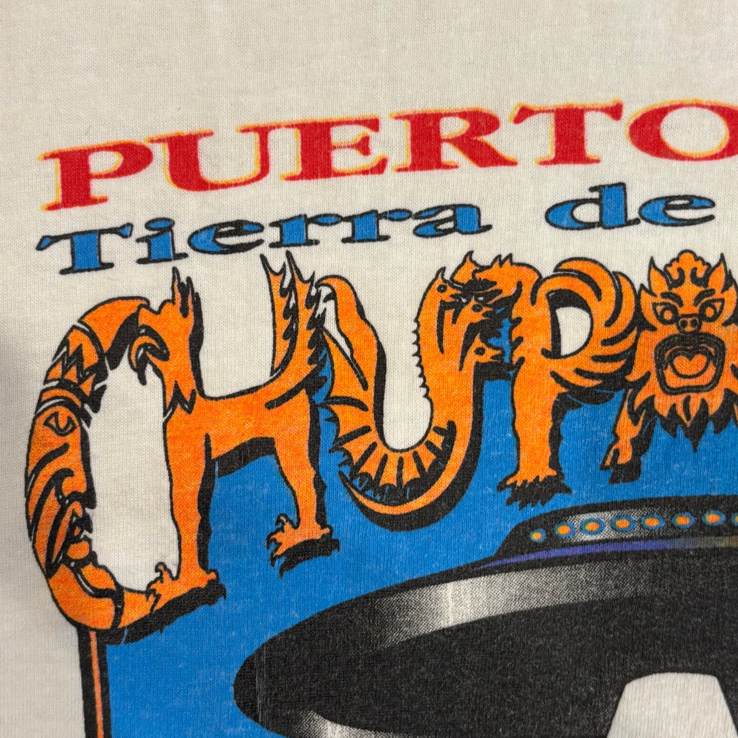 90's Hanes PUERTO RICO CHUPACABRAS カブラス祭り Tシャツ 白 (XL)/B2781T-SO