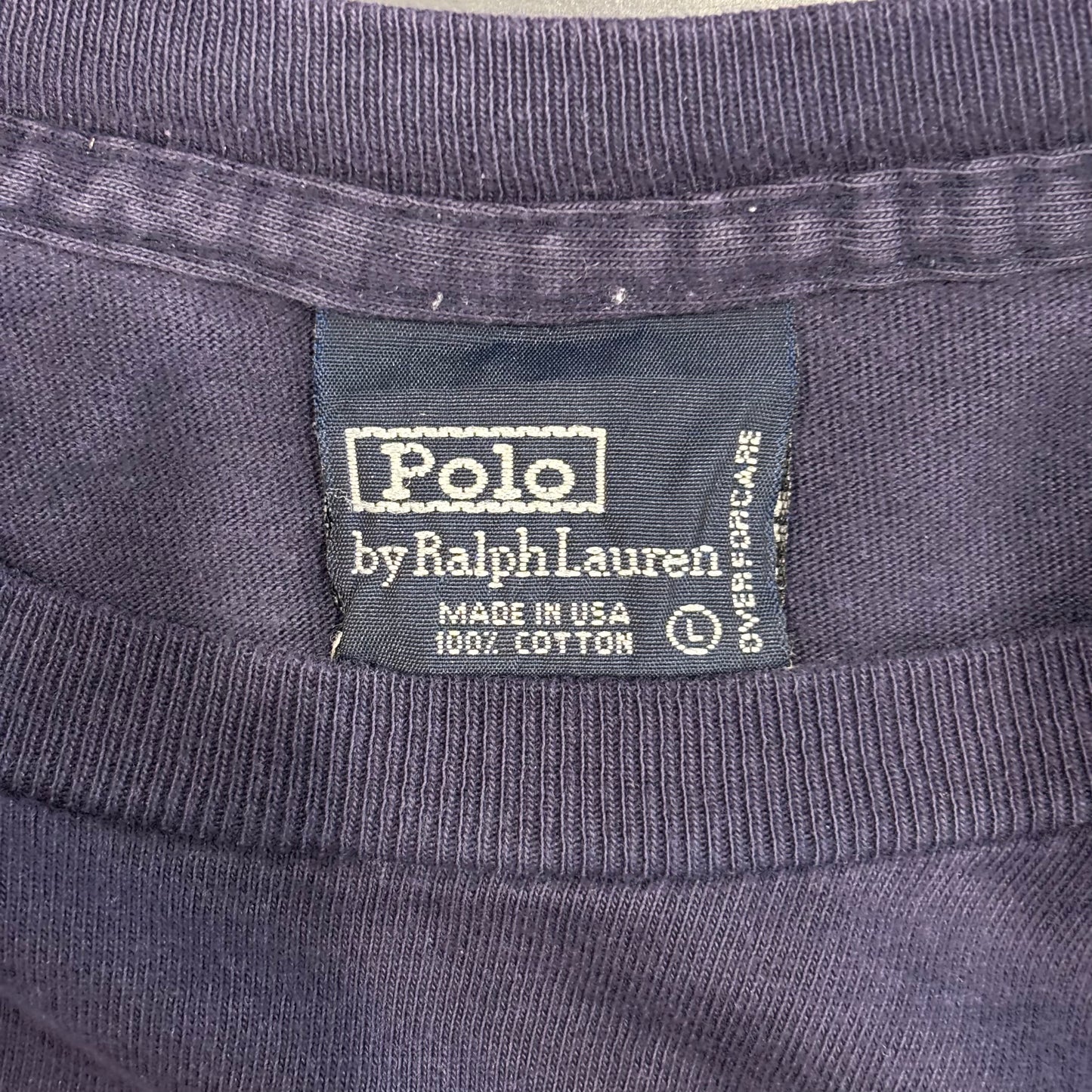90's Polo Ralph Lauren ラルフローレン Tシャツ 紺 (L)/B2692T-SO