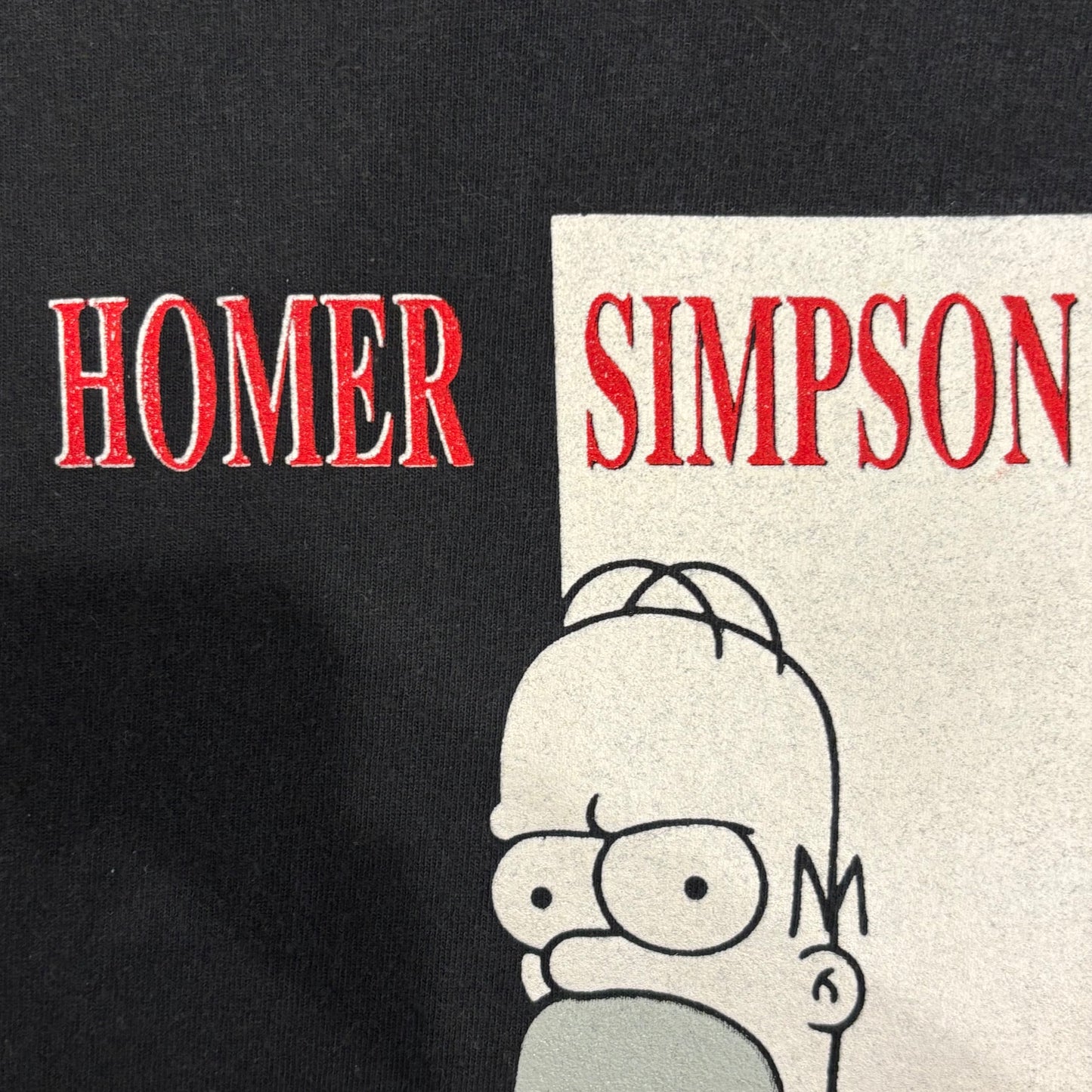 90's DELTA THE SIMPSON 映画”スカーフェイス”パロディー ホマー・シンプソン キャラクターTシャツ 黒 (XL)/B2727T-SO