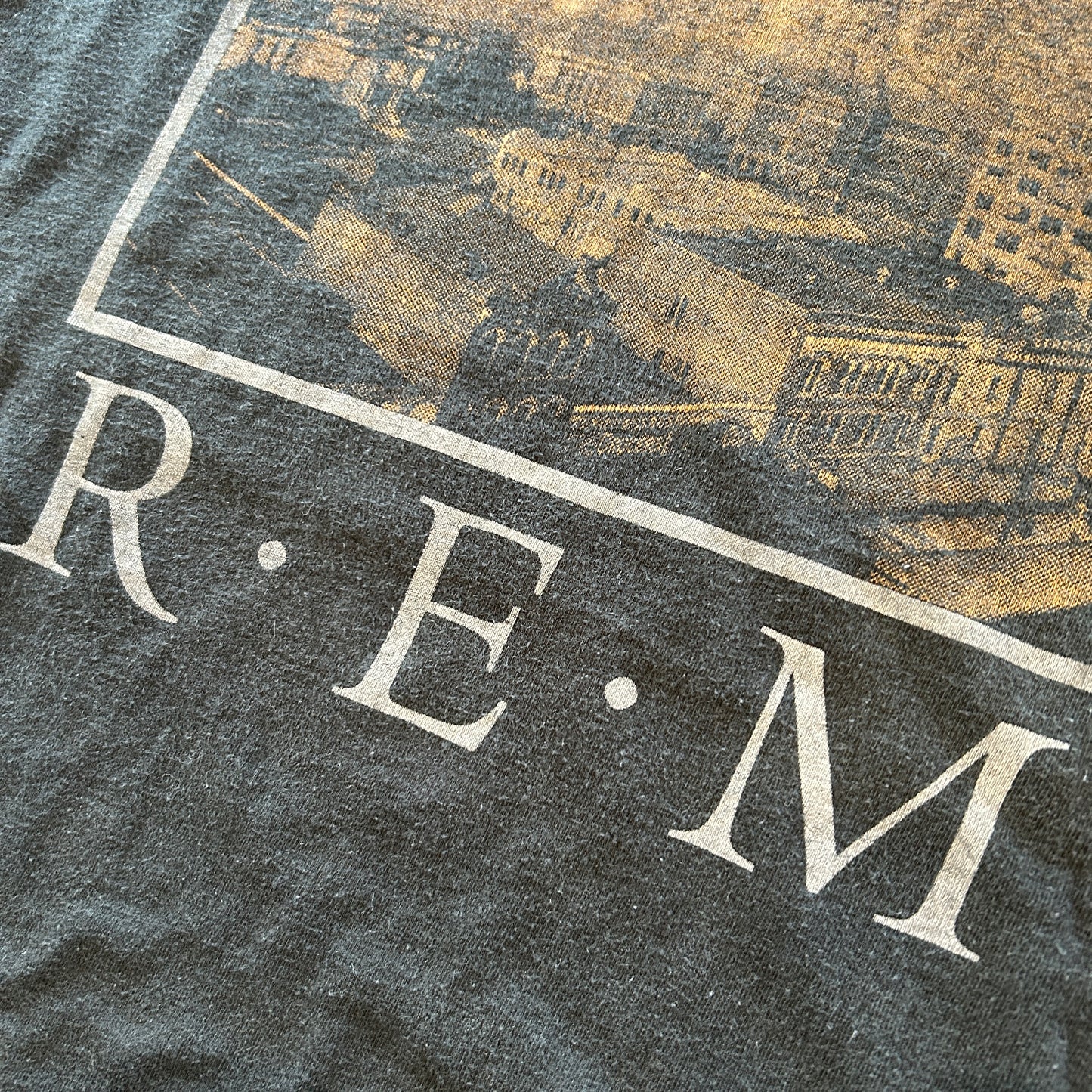 90's R.E.M ”Birds Eye View Of Business Section"バンドTシャツ 黒(XL)/A7507T-SO