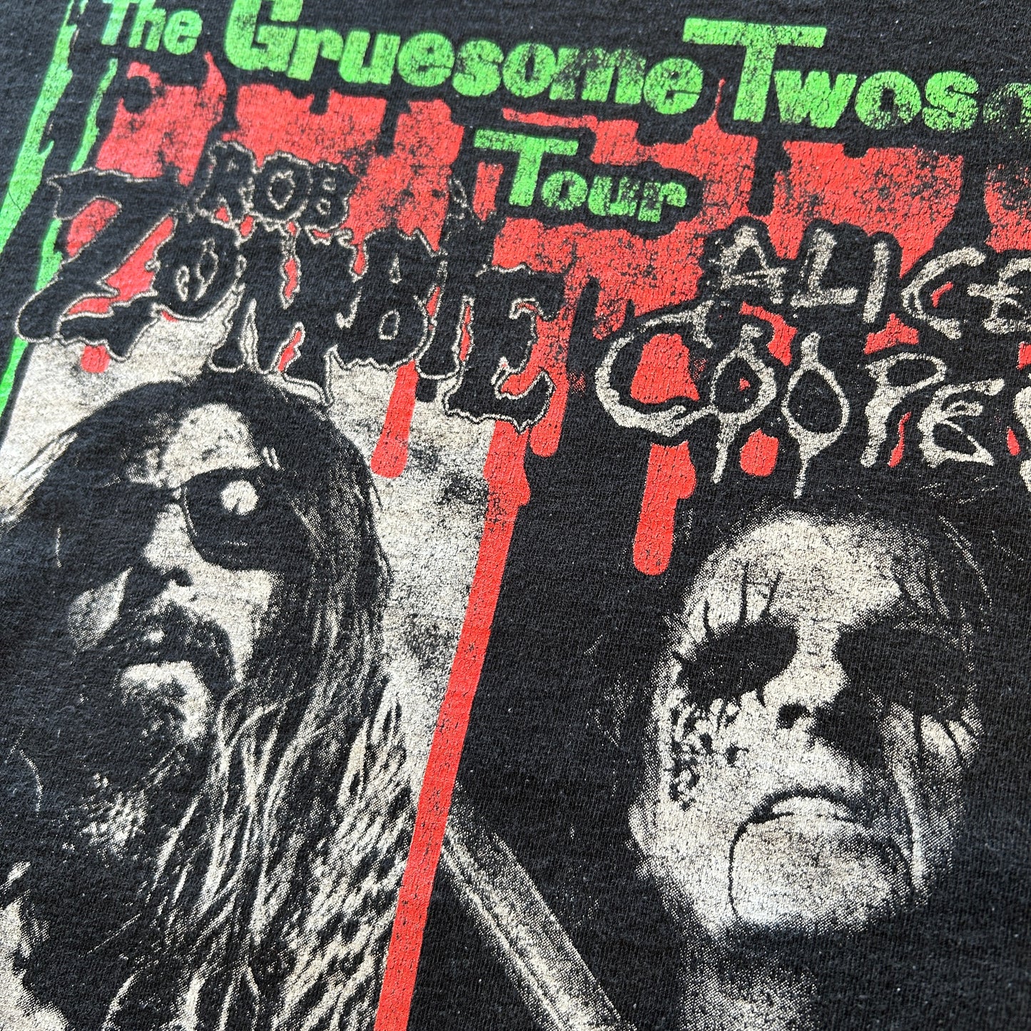 00's ROB ZONBIE&ALICE COOPER ツアーTシャツ バンドT 黒(XL)/A6461T-SO