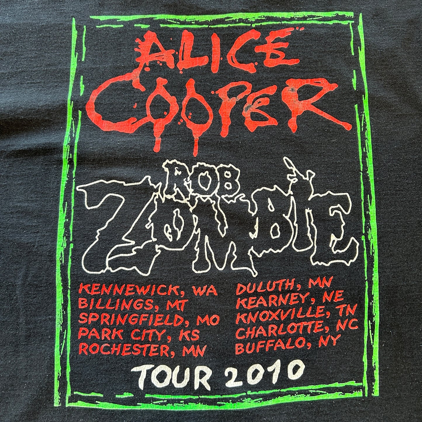 00's ROB ZONBIE&ALICE COOPER ツアーTシャツ バンドT 黒(XL)/A6461T-SO
