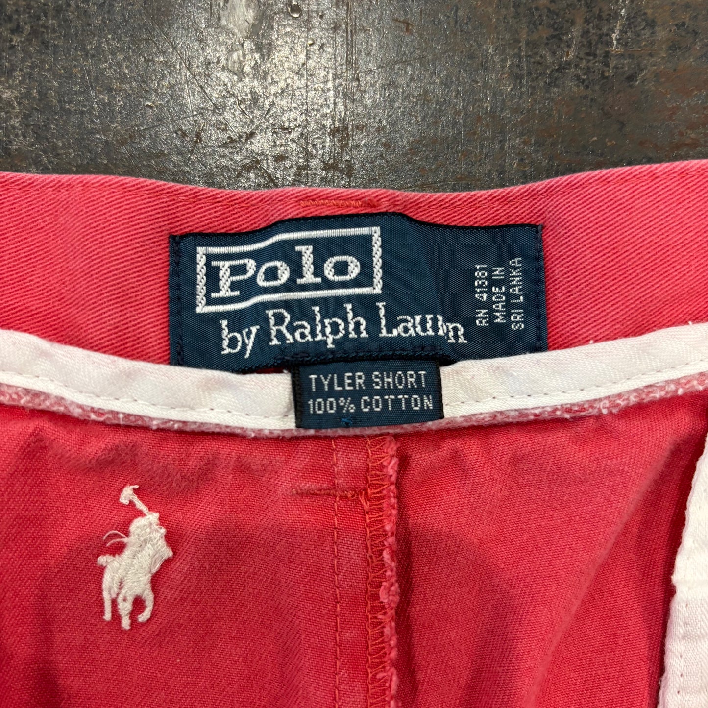 00's Polo Ralph Lauren ポニーロゴ柄 ショーツ ハーフパンツ 赤 38/A7316P-SO