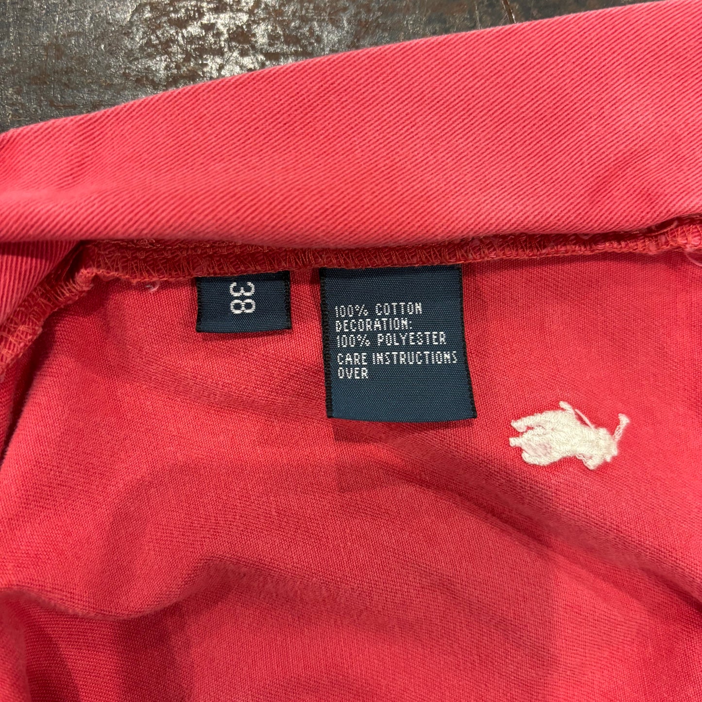 00's Polo Ralph Lauren ポニーロゴ柄 ショーツ ハーフパンツ 赤 38/A7316P-SO