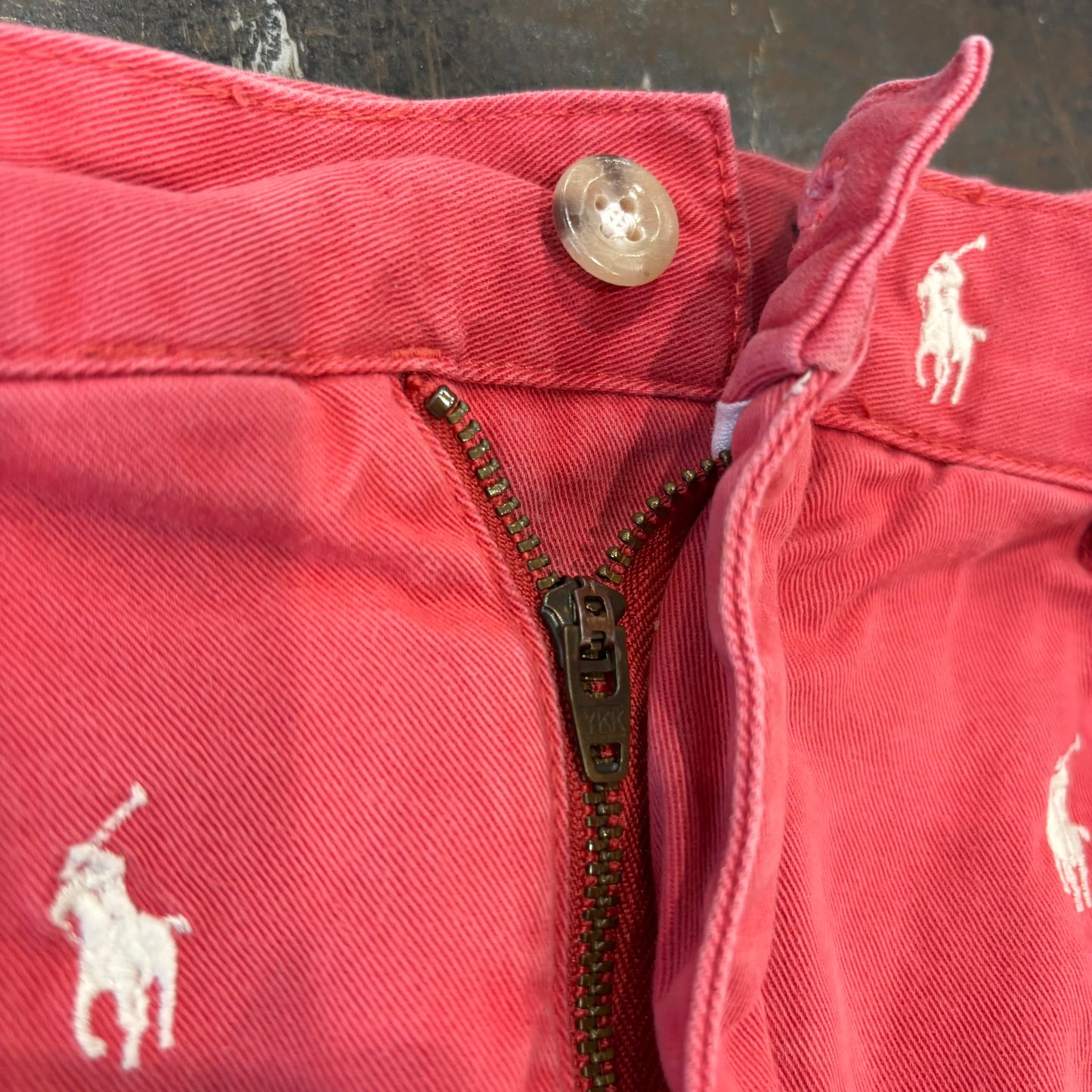 00's Polo Ralph Lauren ポニーロゴ柄 ショーツ ハーフパンツ 赤 38/A7316P-SO
