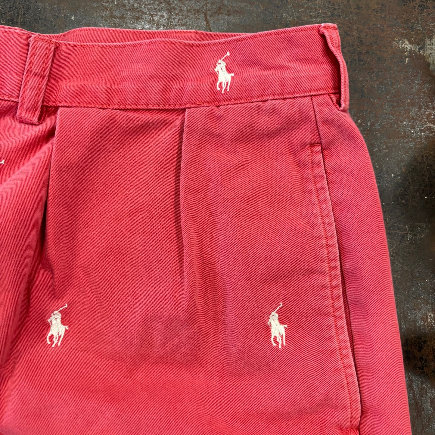00's Polo Ralph Lauren ポニーロゴ柄 ショーツ ハーフパンツ 赤 38/A7316P-SO
