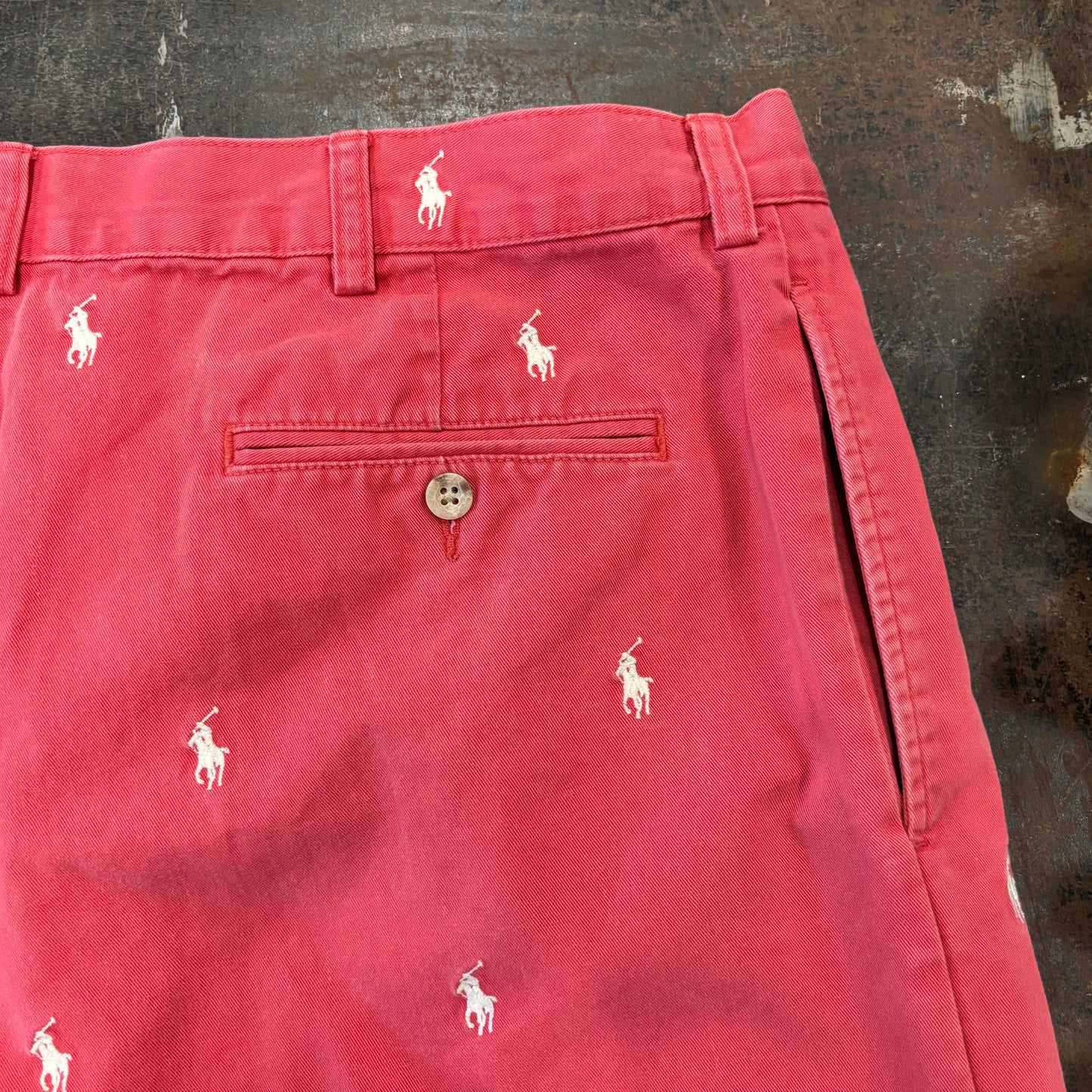 00's Polo Ralph Lauren ポニーロゴ柄 ショーツ ハーフパンツ 赤 38/A7316P-SO