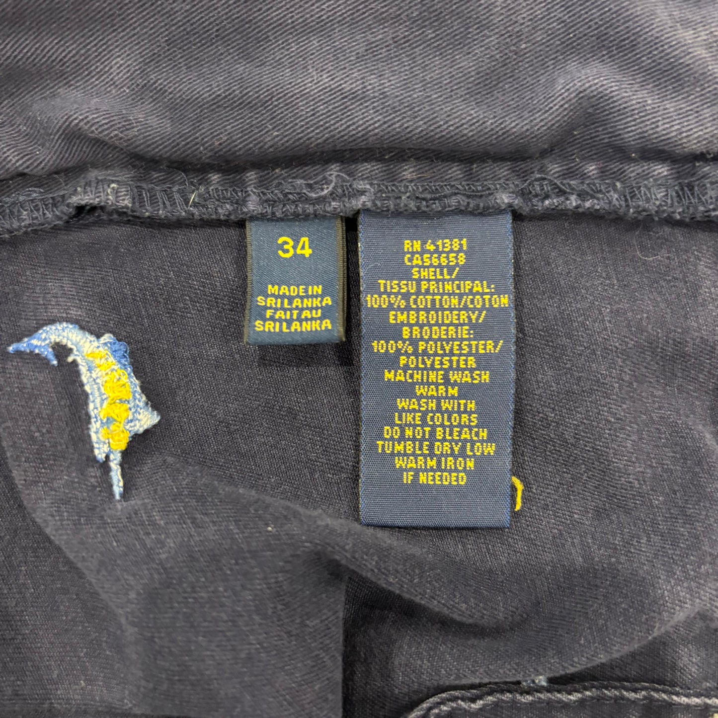 00's Polo Ralph Lauren カジキ 刺繍柄 ショーツ ハーフパンツ ネイビー (34)/A7320P-SO