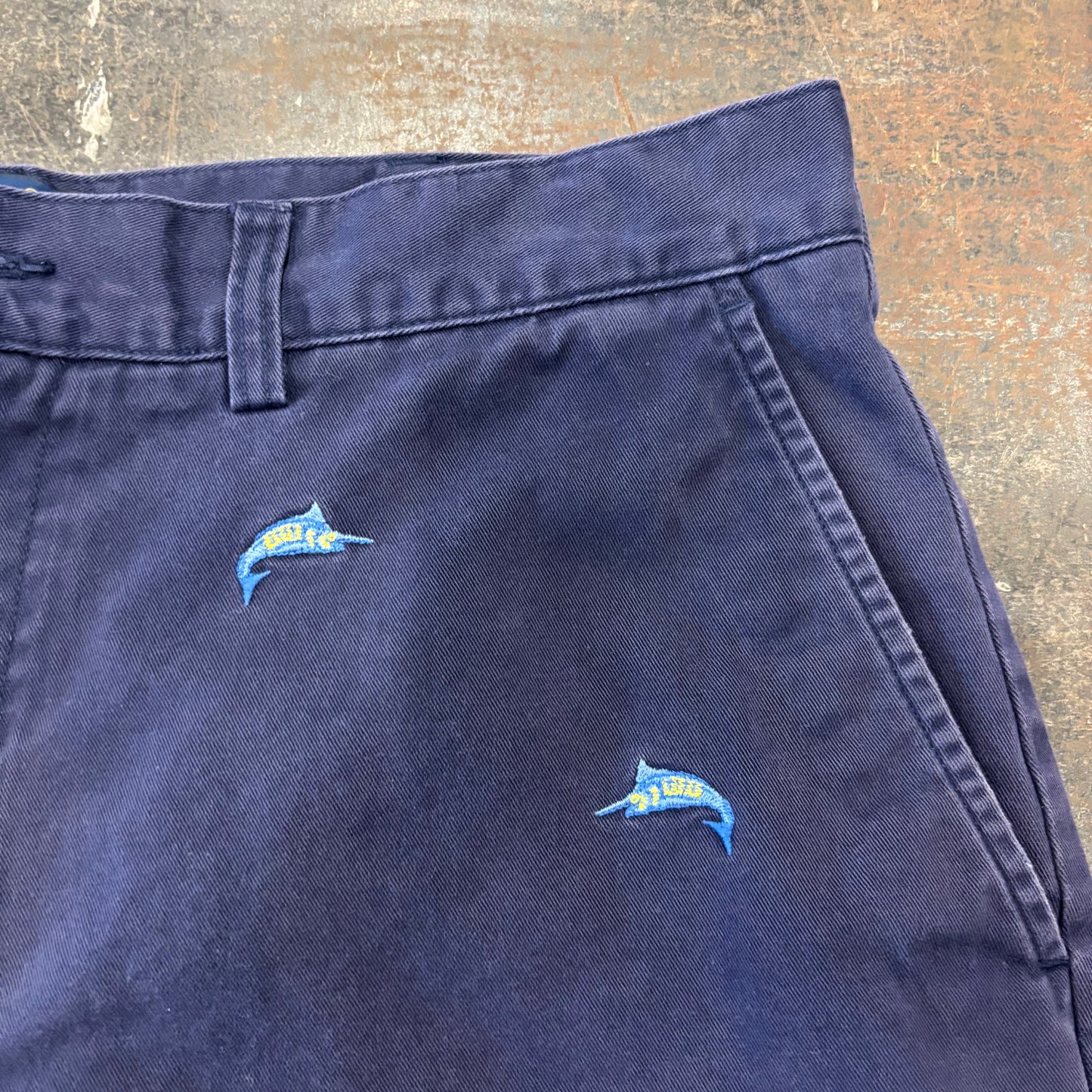 00's Polo Ralph Lauren カジキ 刺繍柄 ショーツ ハーフパンツ ネイビー (34)/A7320P-SO