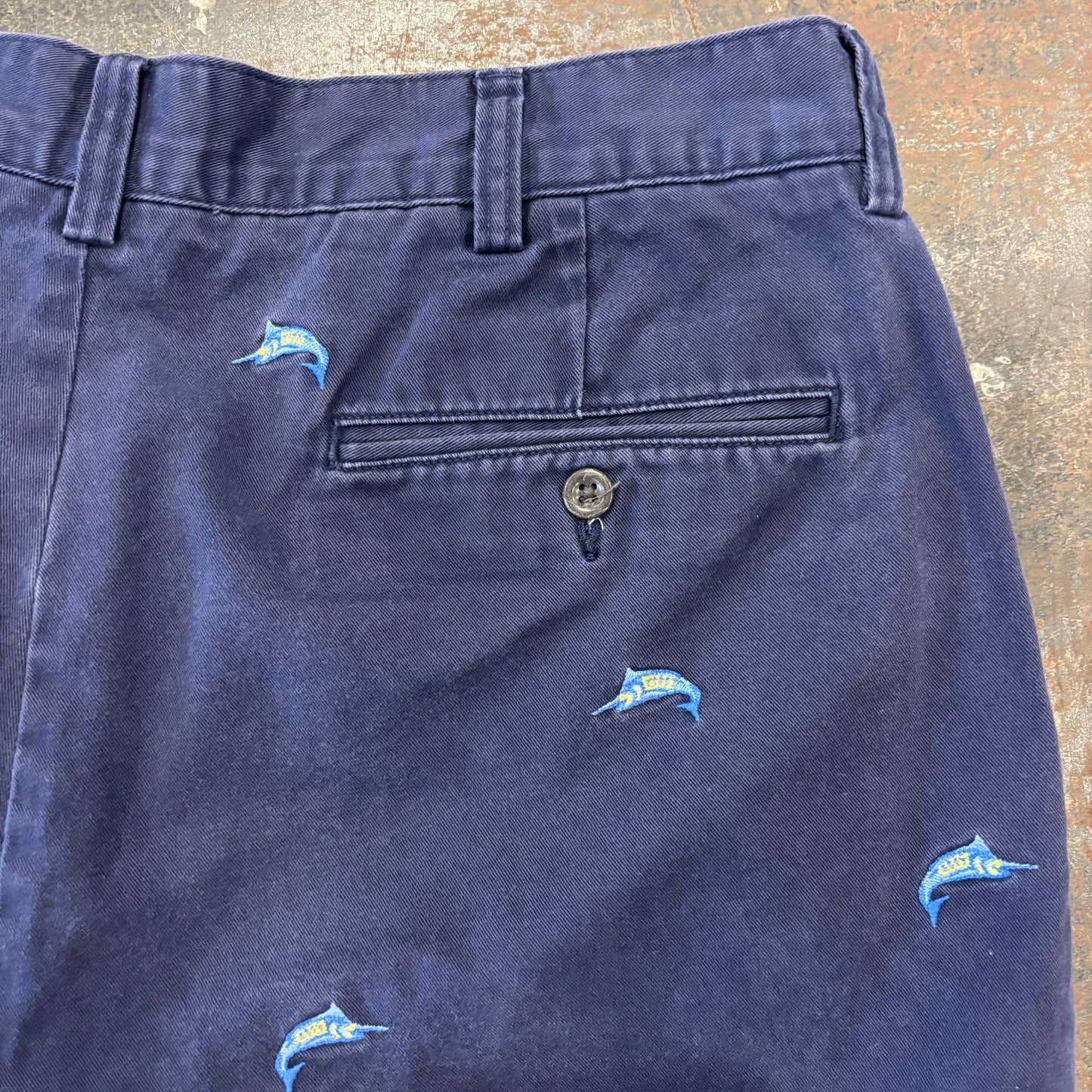 00's Polo Ralph Lauren カジキ 刺繍柄 ショーツ ハーフパンツ ネイビー (34)/A7320P-SO