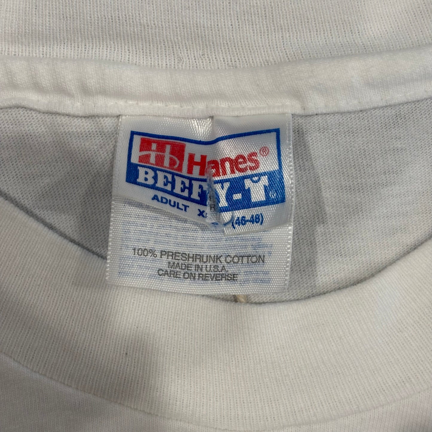 90's Hanes BEER DRINKERS' EYECHART 視力検査表 アルコールTシャツ 白 (XL)/B2733T-SO