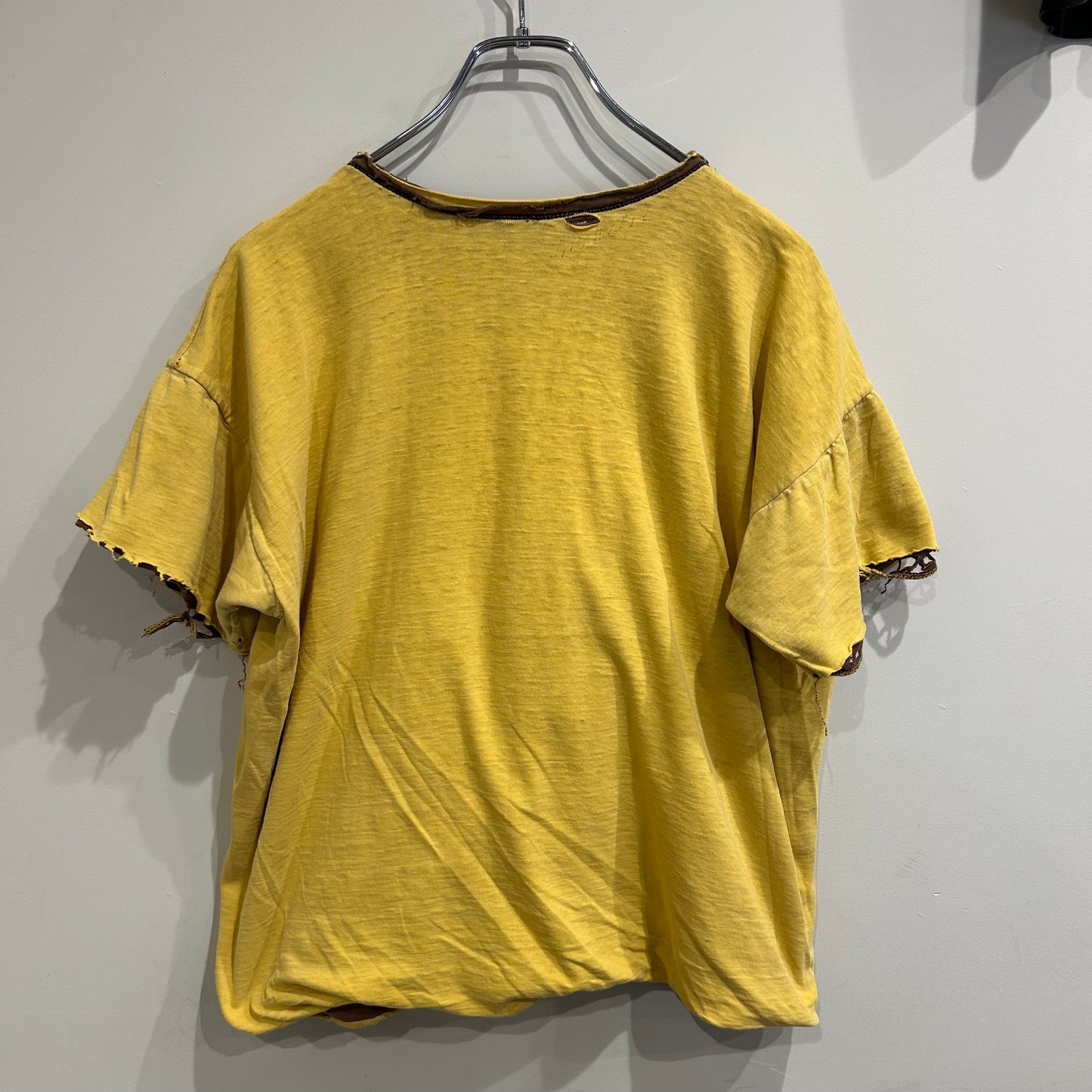 60’s Champion ダブルフェイスTシャツ 茶・黄(L)/A6319T-S0