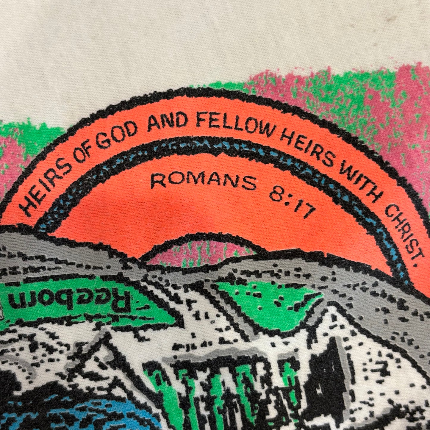 90's ONEITA Being an heir.. Gets me pumped ROMANS 8 : 17 キリスト バスケ メッセージTシャツ 白 (XL)/B2697T-SO