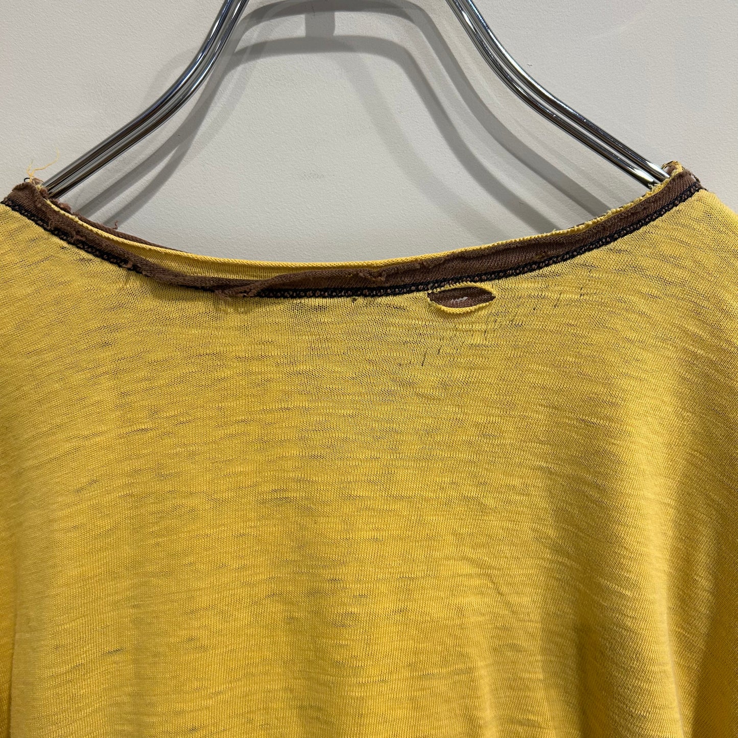 60’s Champion ダブルフェイスTシャツ 茶・黄(L)/A6319T-S0
