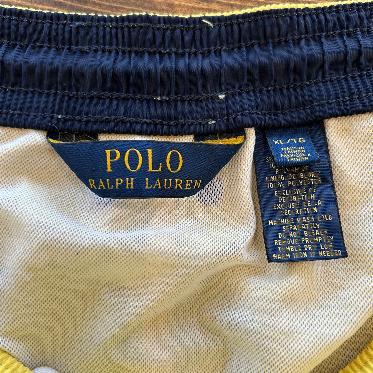 00's Polo ラルフローレン ナイロンショーツ スイムショーツ 黄色(XL)/A4425P-SO