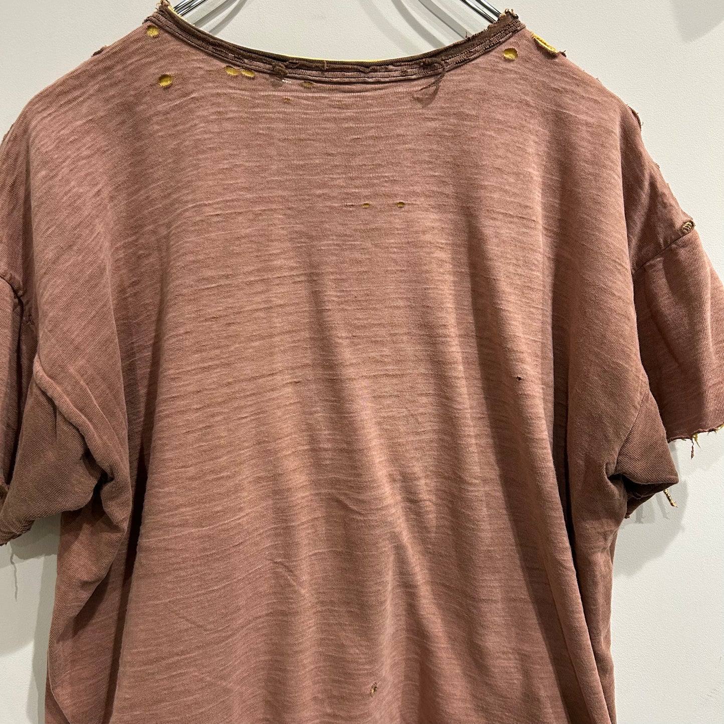 60’s Champion ダブルフェイスTシャツ 茶・黄(L)/A6319T-S0