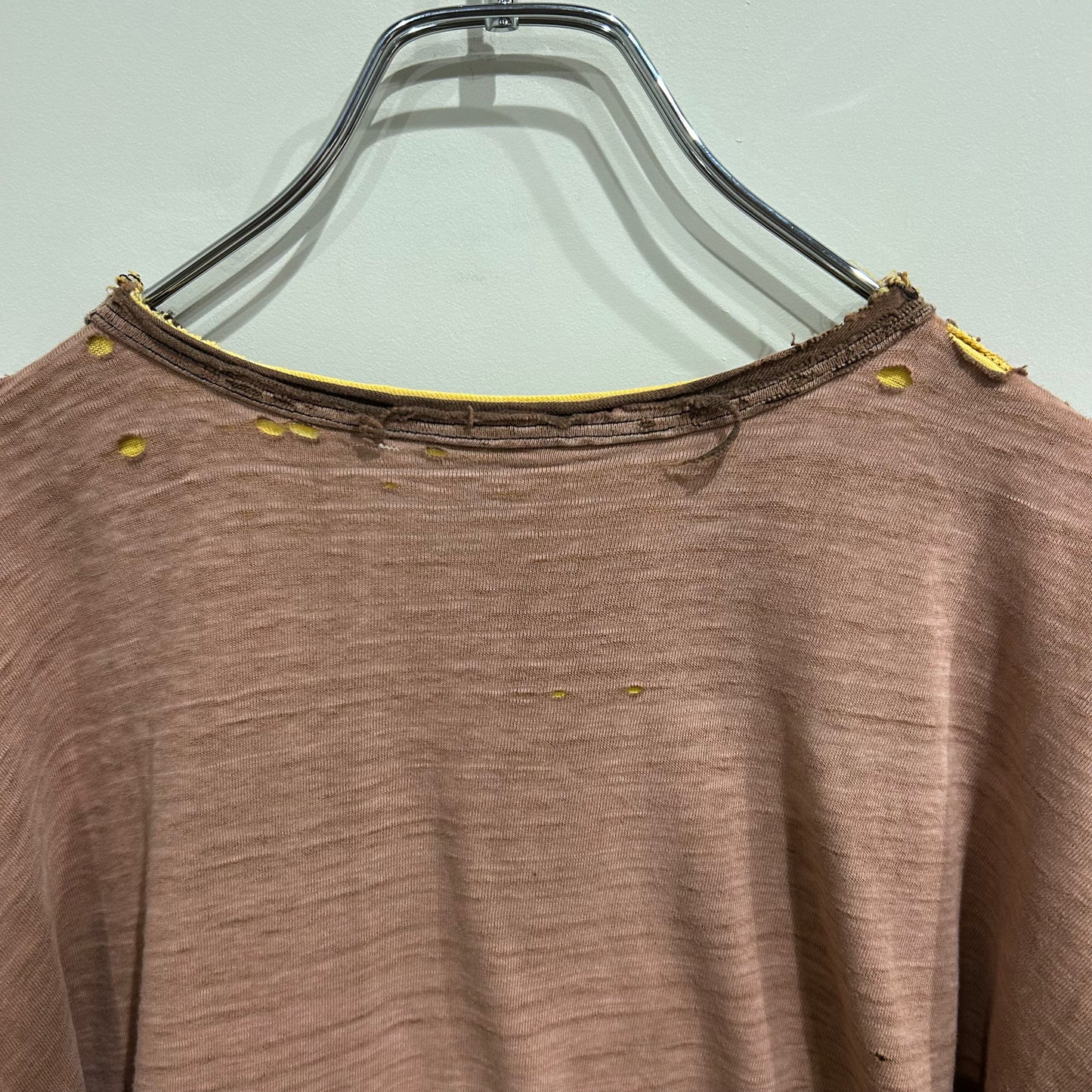 60’s Champion ダブルフェイスTシャツ 茶・黄(L)/A6319T-S0