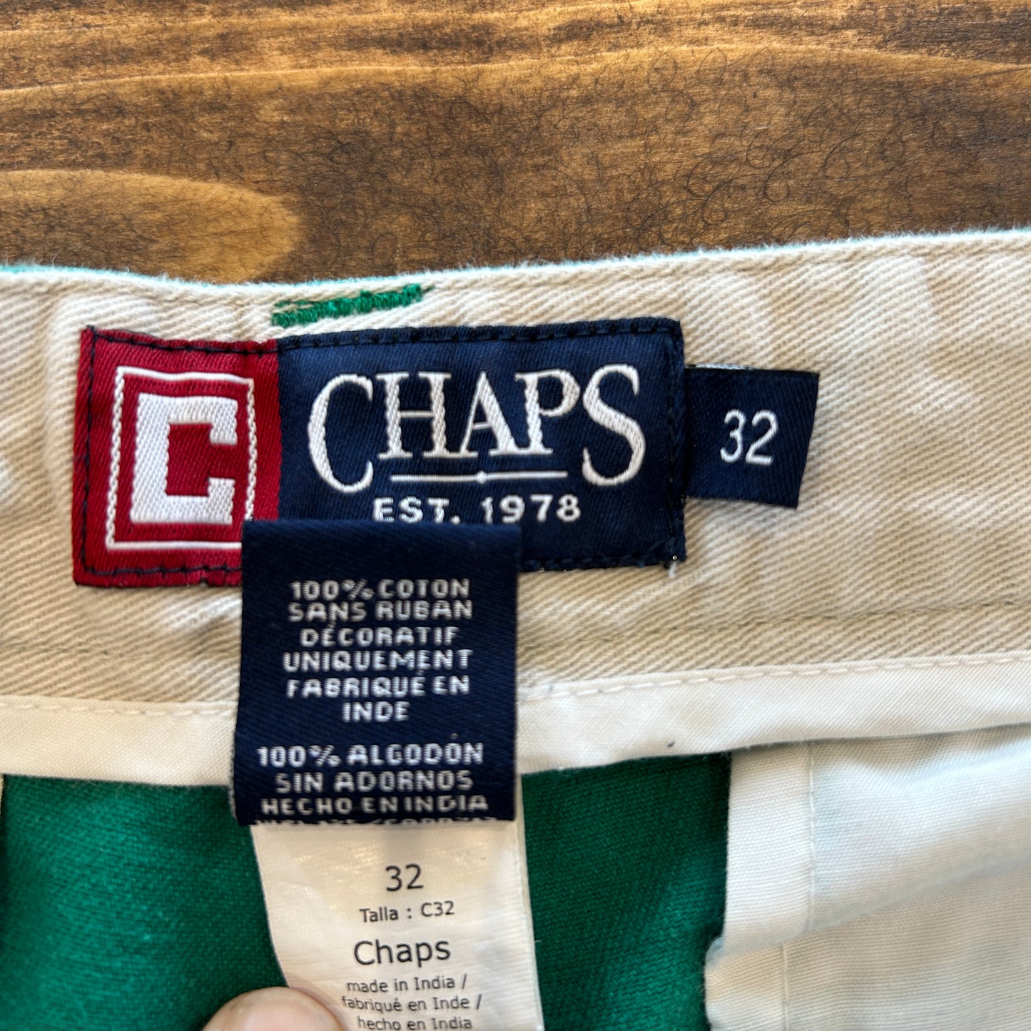 90's CHAPS ラルフローレン 2タックチノショーツ グリーン(32)/A4446P-SO
