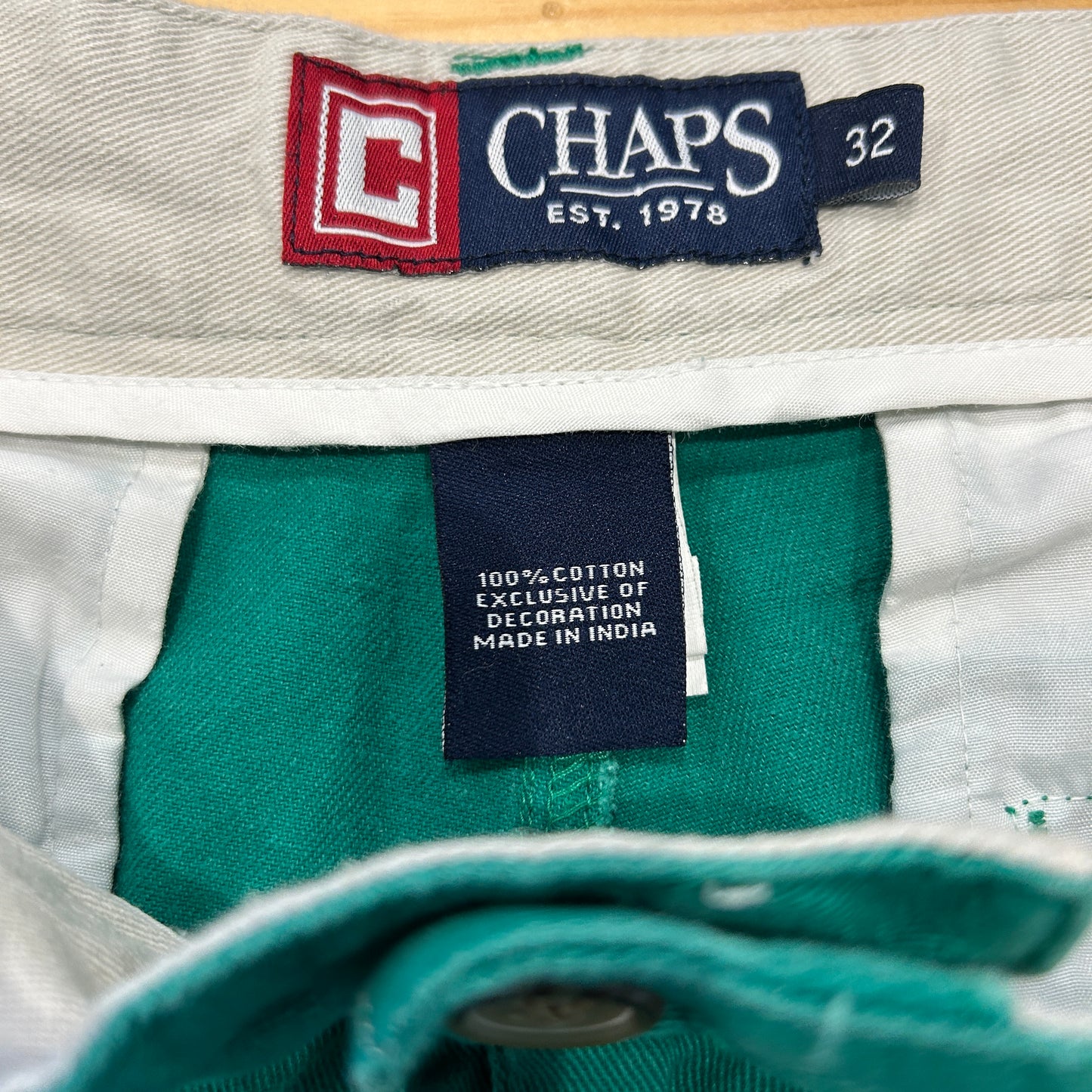 90's CHAPS ラルフローレン 2タックチノショーツ グリーン(32)/A4446P-SO