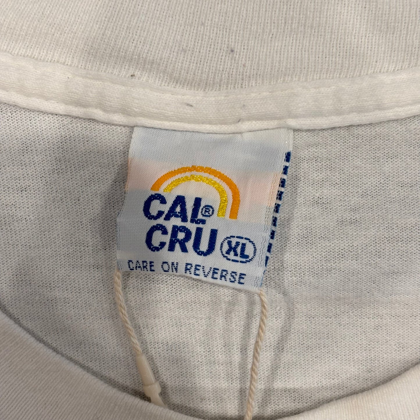 80's CAL CRU Read my lips I just farted ジョーク Tシャツ 白 (XL)/B2712T-SO