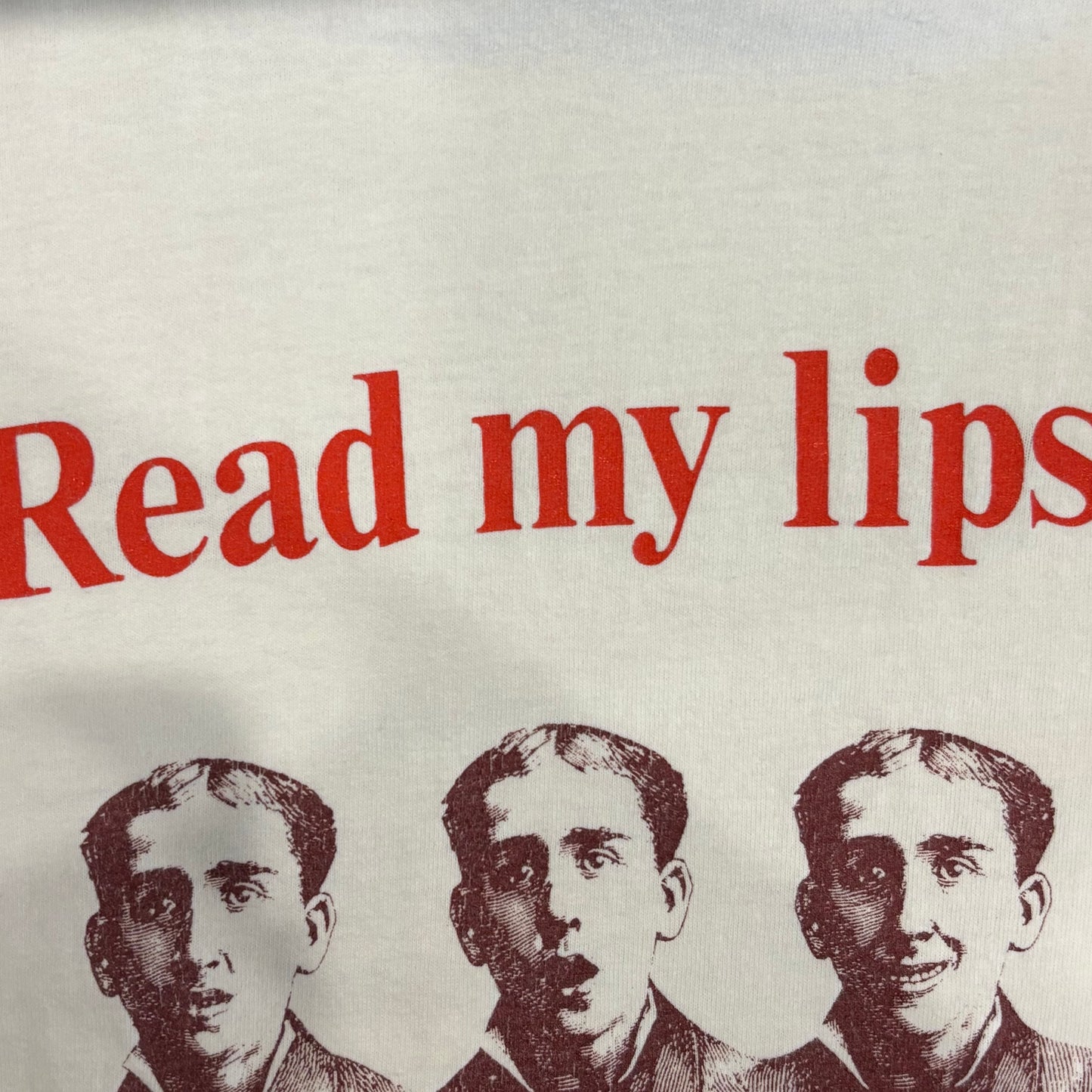 80's CAL CRU Read my lips I just farted ジョーク Tシャツ 白 (XL)/B2712T-SO