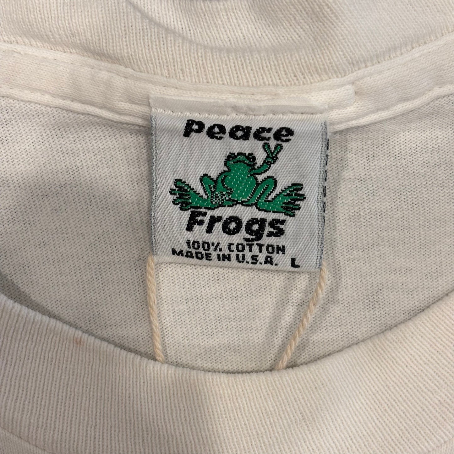 90's Peace Frogs Dr. Seuss "キャット・イン・ザ・ハット” コラボTシャツ 白 (L)/B2789T-SO