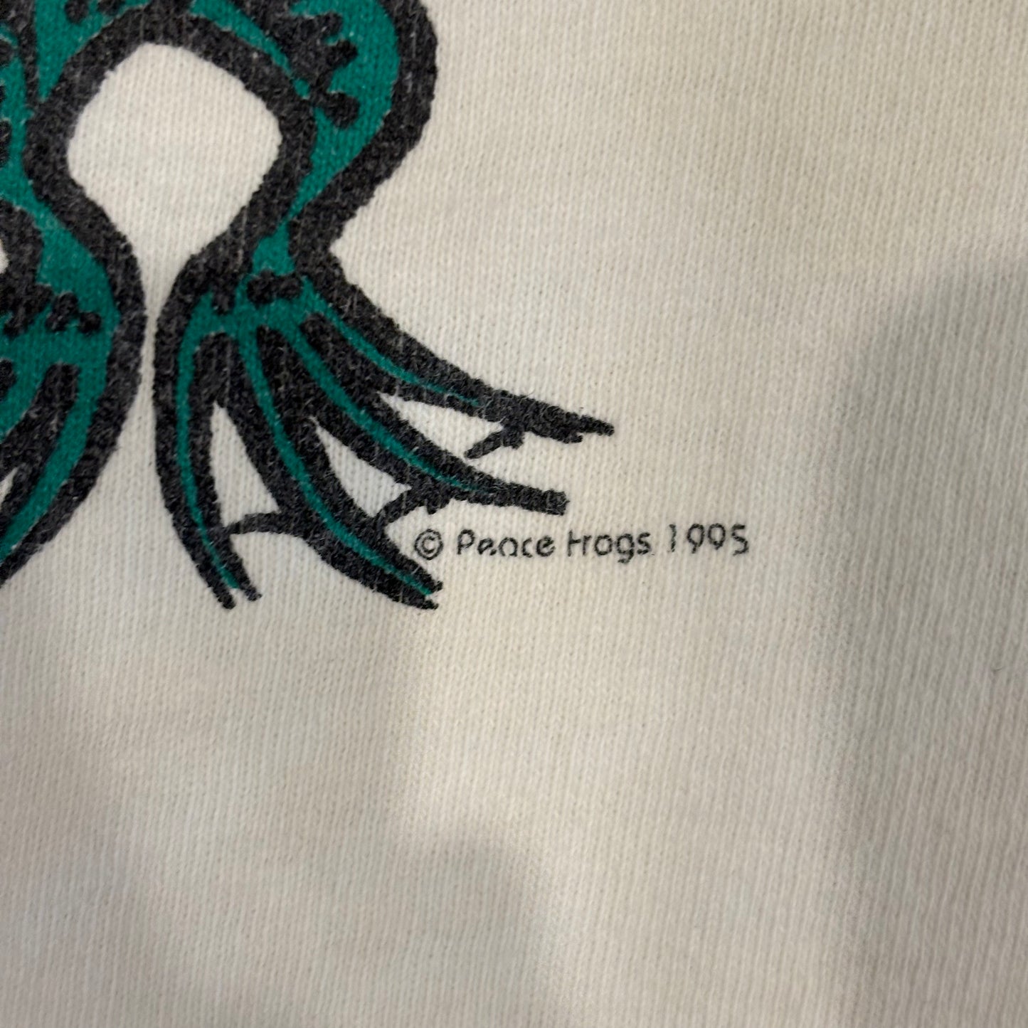 90's Peace Frogs Dr. Seuss "キャット・イン・ザ・ハット” コラボTシャツ 白 (L)/B2789T-SO