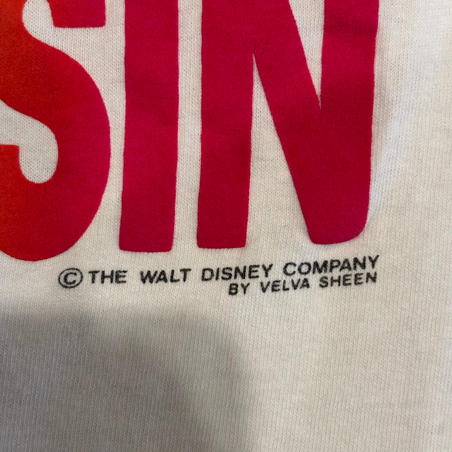 90's Velva Sheen WISCONSIN ミッキーと仲間たち ディズニーTシャツ 白 (XL)/B2191T-SO