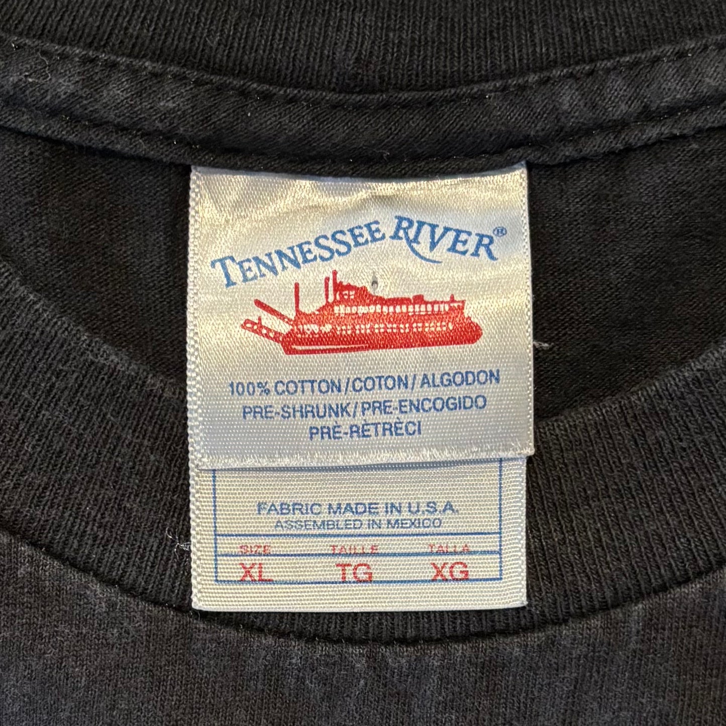 00's TENNESSEE RIVER KISS 文字プリントTシャツ 黒 XL /A7331T-SO