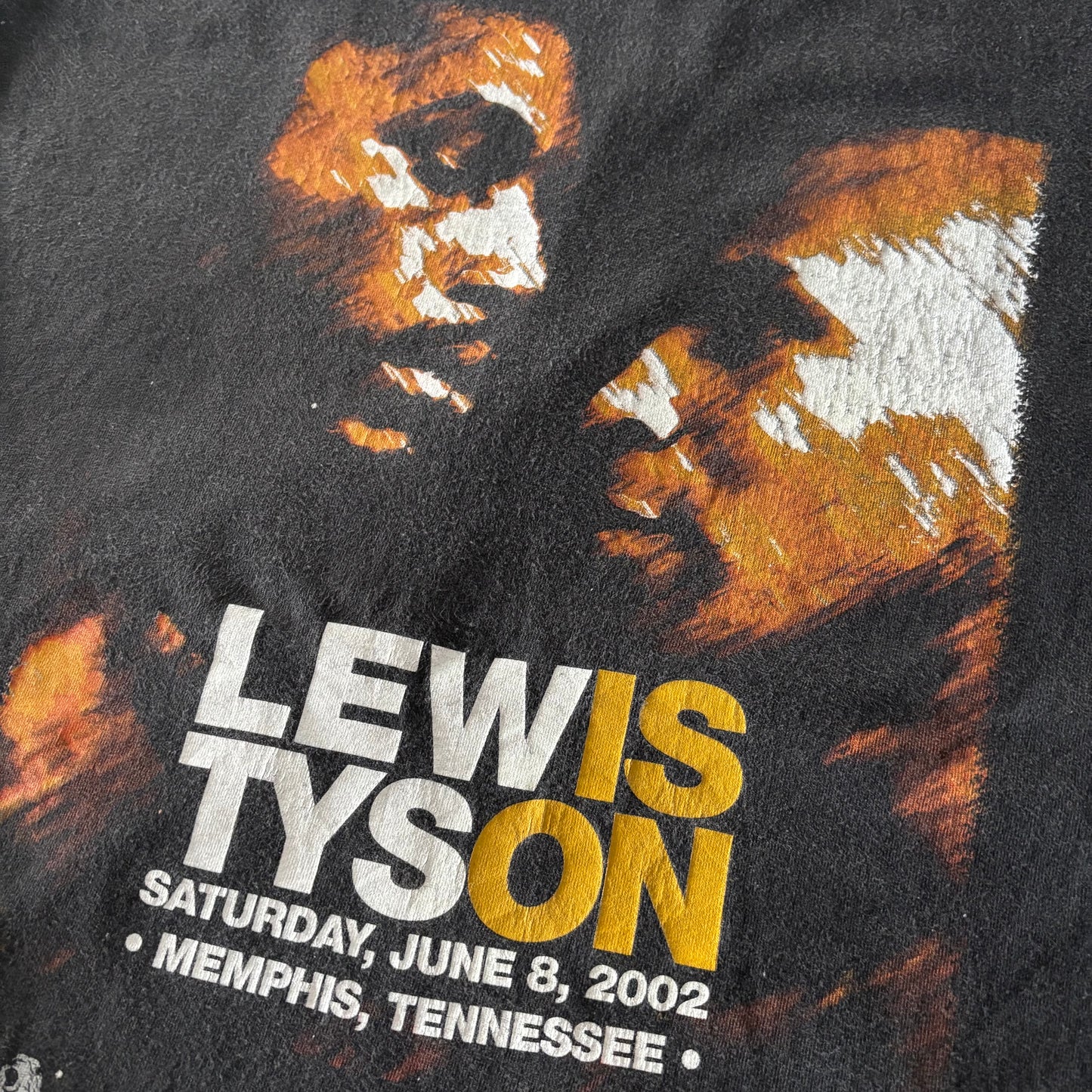 00's Hanes Mke Tyson Lennox Lewis "WBC・IBF・IBO世界ヘビータイトルマッチ2002" プリントTシャツ 黒 XL /A7335T-SO