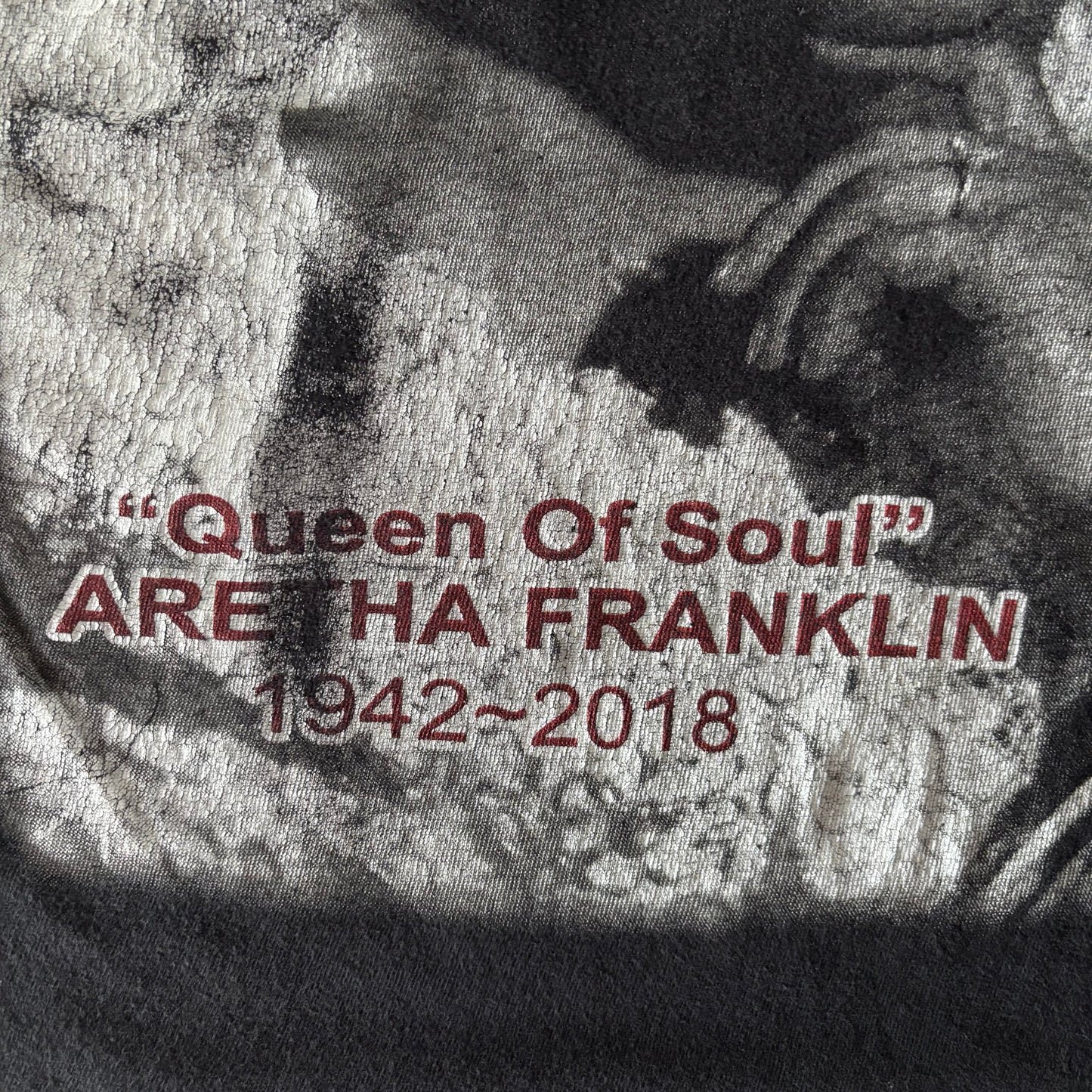00's FALSA "Queen of Soul" ARETHA FRANKLIN プリントTシャツ 黒 /A7332T-SO