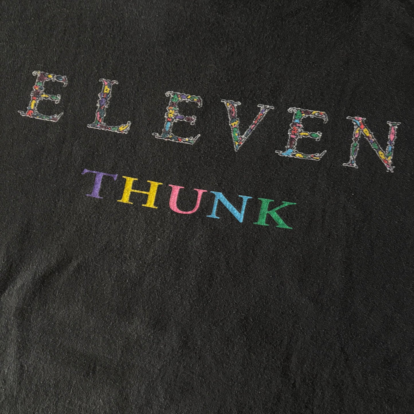00's giant ELEVEN THUNK アートプリント バンドTシャツ 黒 XL /A7333T-SO