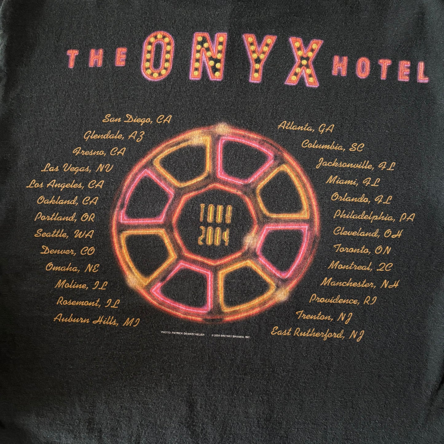 00's BRITNEY SPEARS THE ONYX HOTEL 2004 ツアーTシャツ 黒 /A7334T-SO