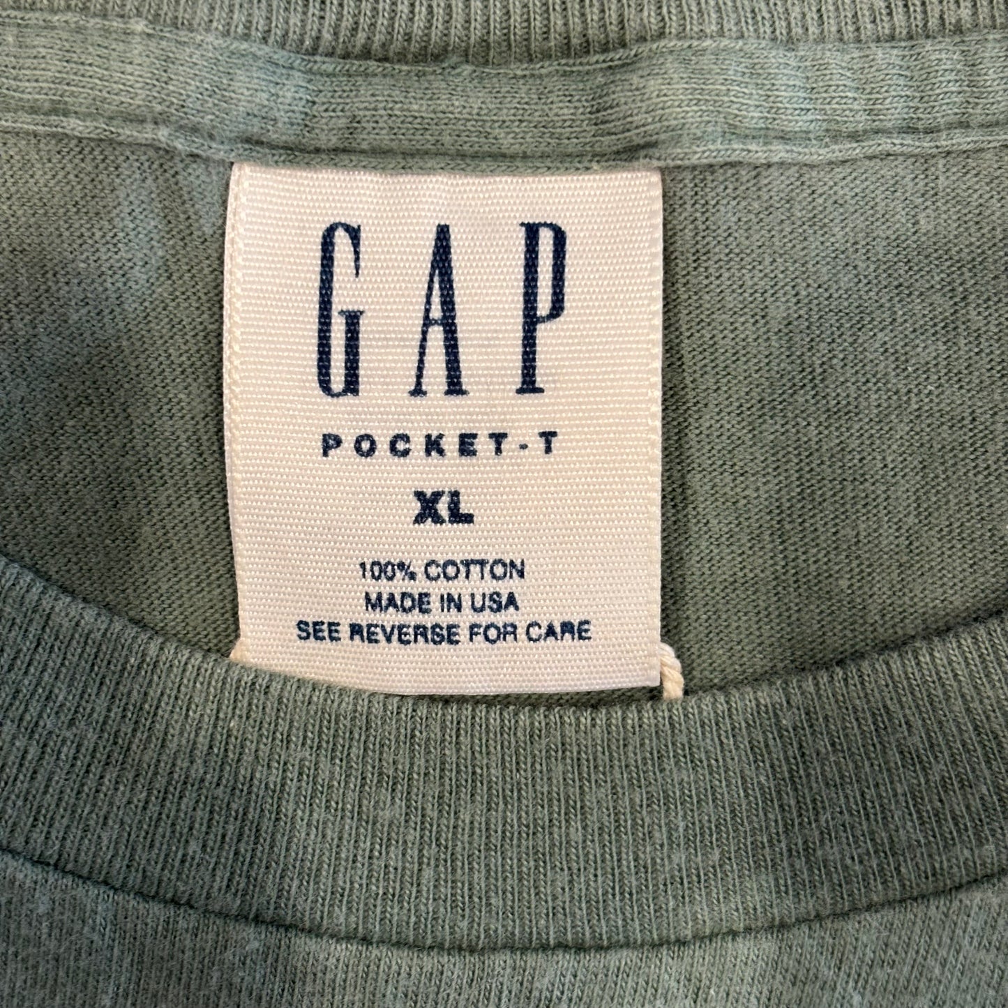 90's OLD GAP ポケットT シャツ シングルステッチ 緑 (XL)/A2782T-SO