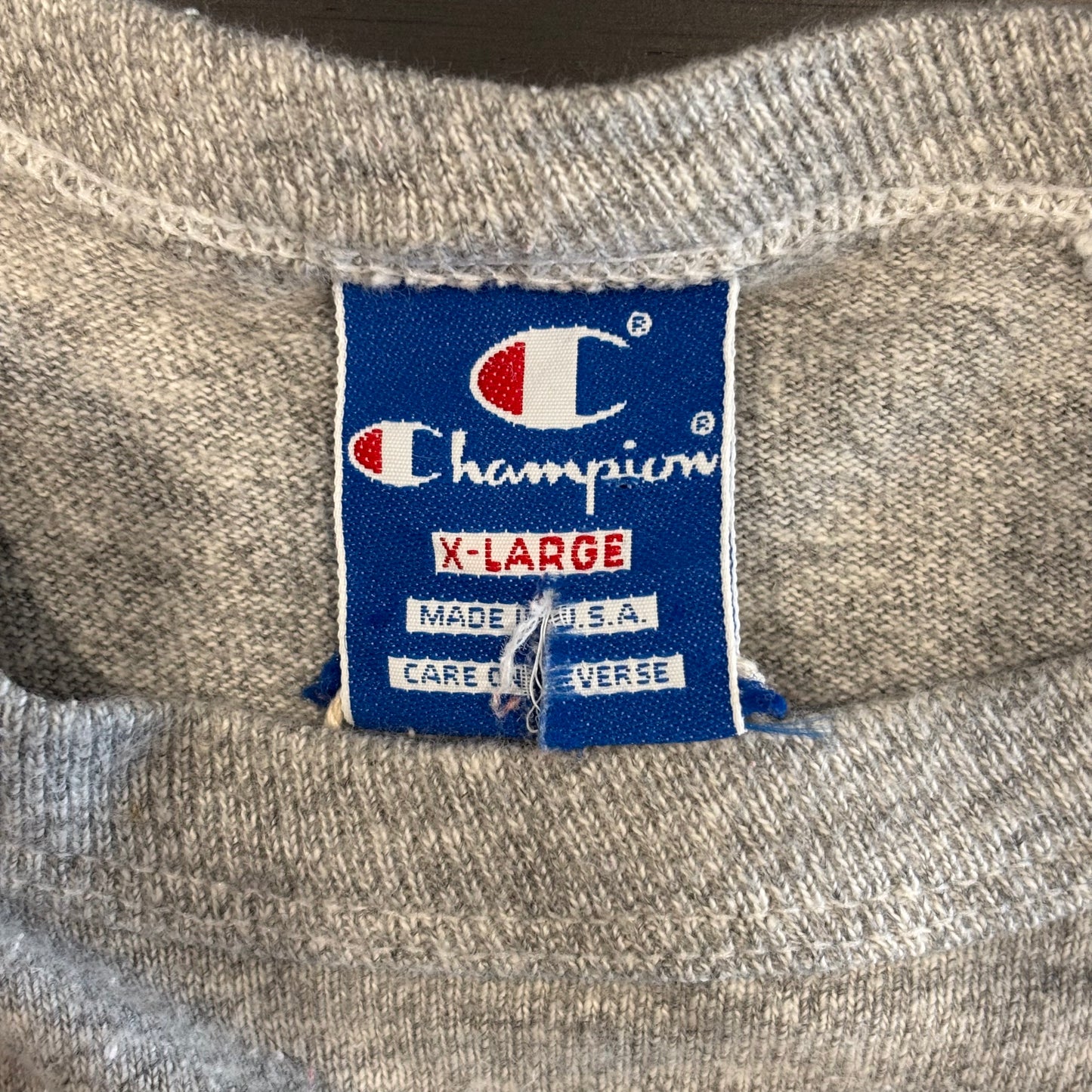 90's Champion 無地Tシャツ グレー (XL)/B2793T-SO