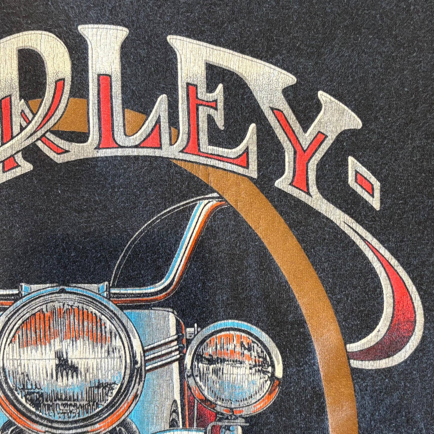 80's Harley-Davidson KSH-ANSBACH GERMANY ハーレープリントTシャツ 黒 (XL)/A3088T-SO