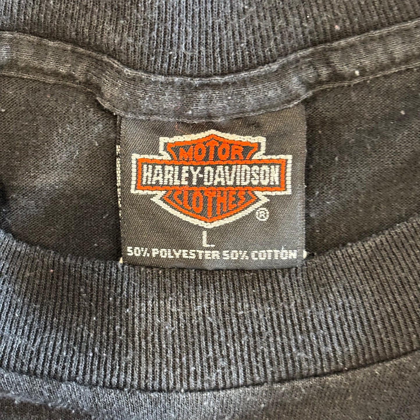 90's Harley-Davidson Genuine American Motorcycles プリントTシャツ 黒 (L)/A7448T-SO
