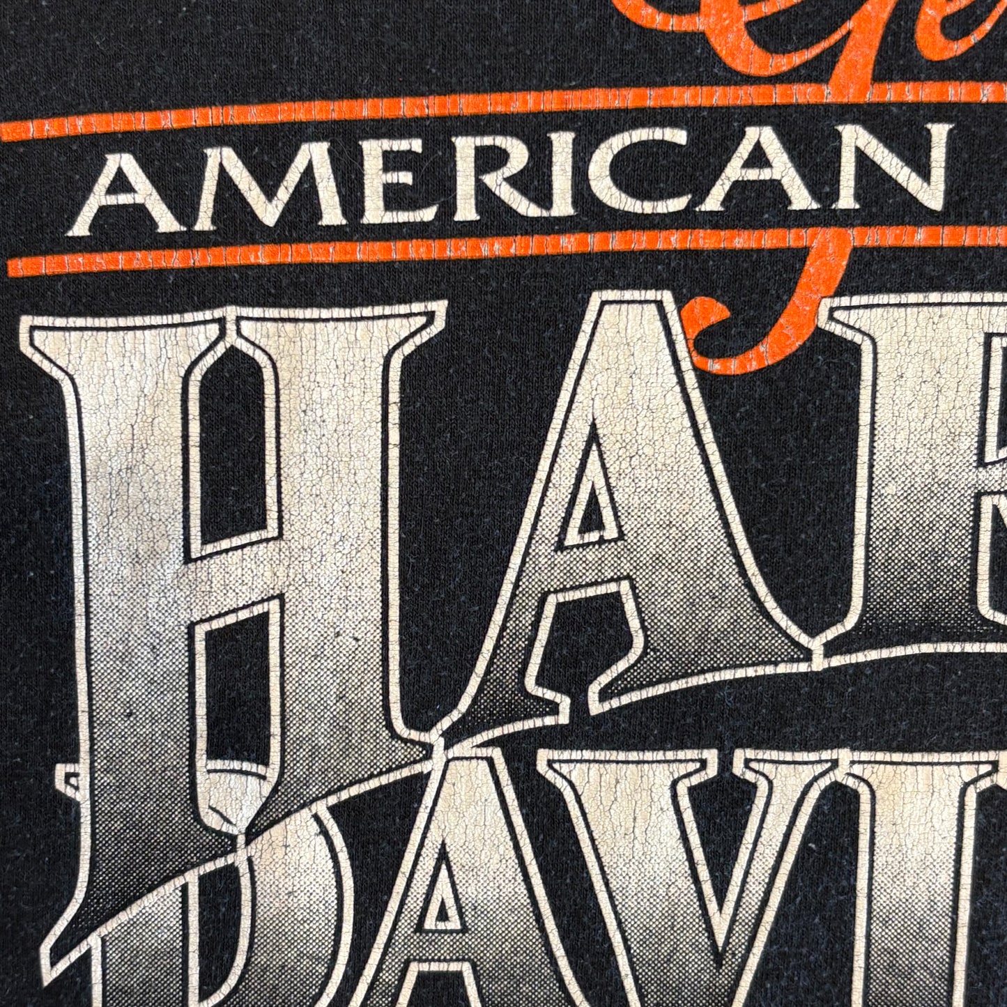 90's Harley-Davidson Genuine American Motorcycles プリントTシャツ 黒 (L)/A7448T-SO