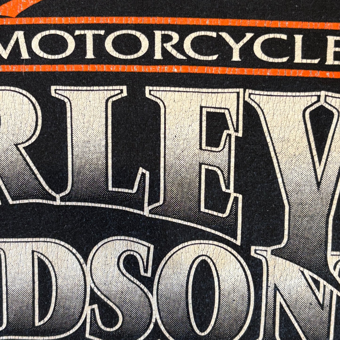 90's Harley-Davidson Genuine American Motorcycles プリントTシャツ 黒 (L)/A7448T-SO