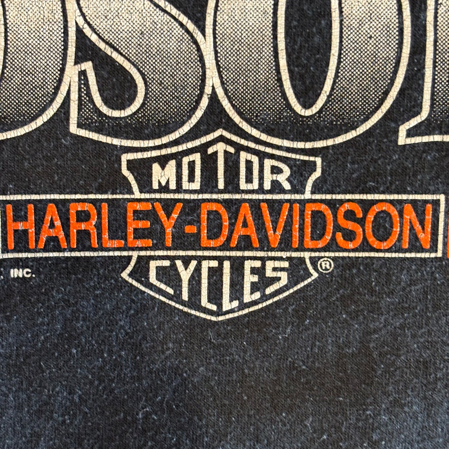 90's Harley-Davidson Genuine American Motorcycles プリントTシャツ 黒 (L)/A7448T-SO