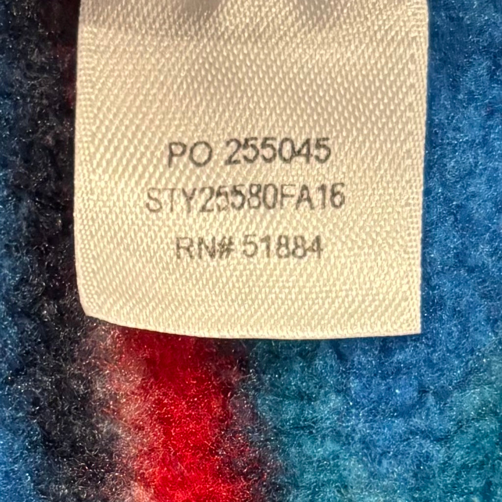 FA16 Patagonia パタゴニア スナップT フリース プルオーバー 総柄 ターコイズブルーレッド (L) /A9854F-SO