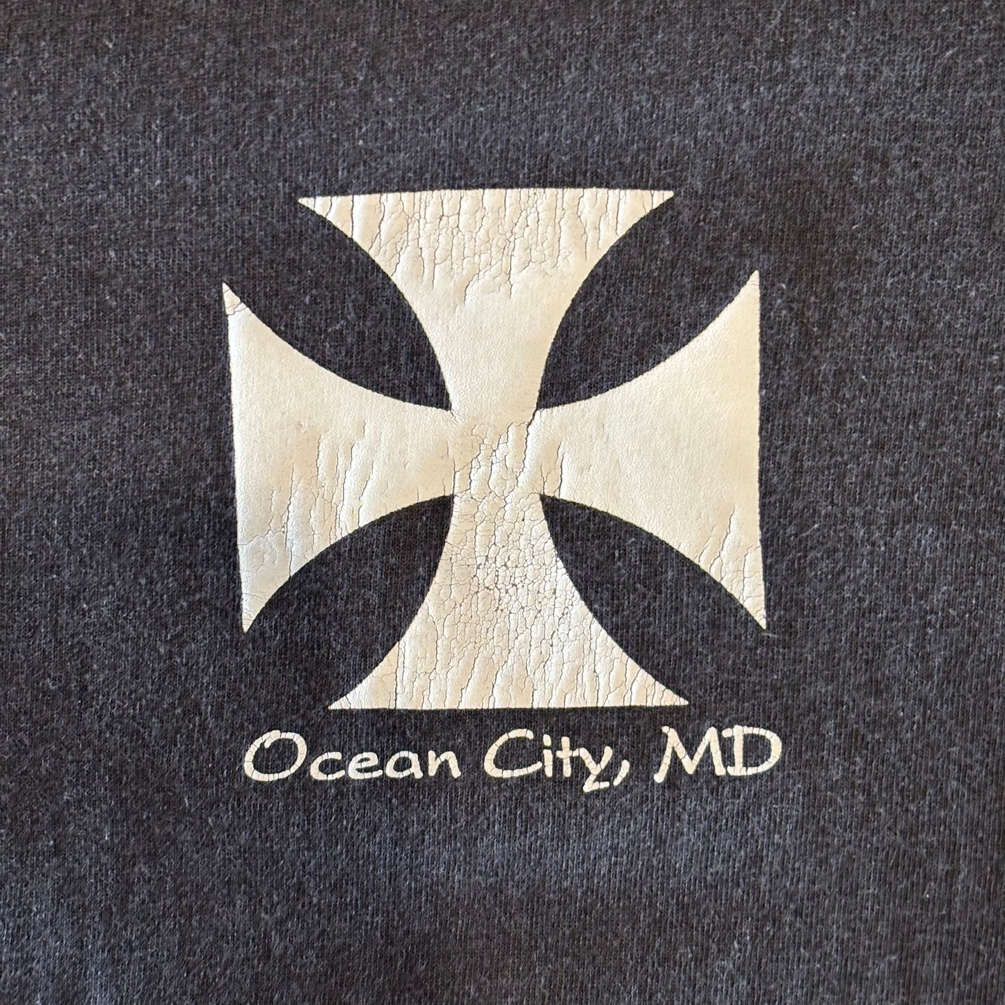 00's DELTA SHUT UP AND RIDE Ocean City Liquid Blue ストームライダー プリントTシャツ 黒 (XL)/B2521T-SO