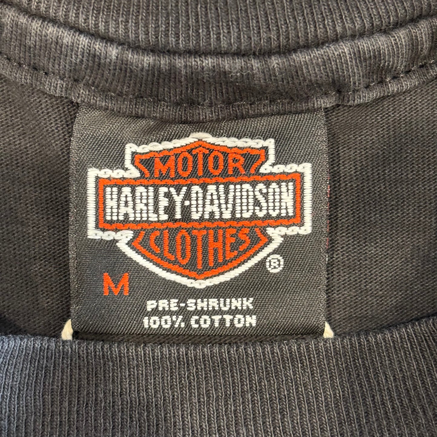 90's Hanes Harley-Davidson Cleveland, Ohio イーグル プリントTシャツ 黒 (M)/A3659T-SO