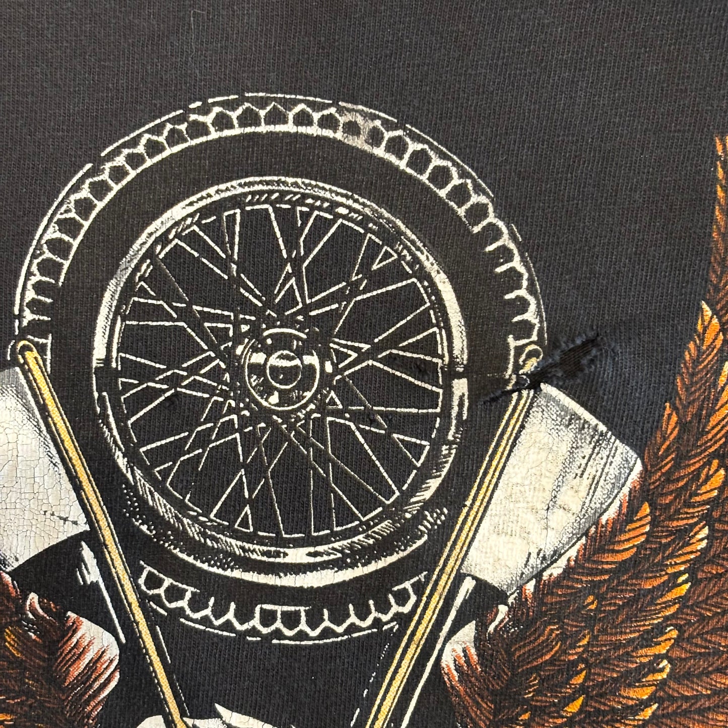 90's Hanes Harley-Davidson Cleveland, Ohio イーグル プリントTシャツ 黒 (M)/A3659T-SO