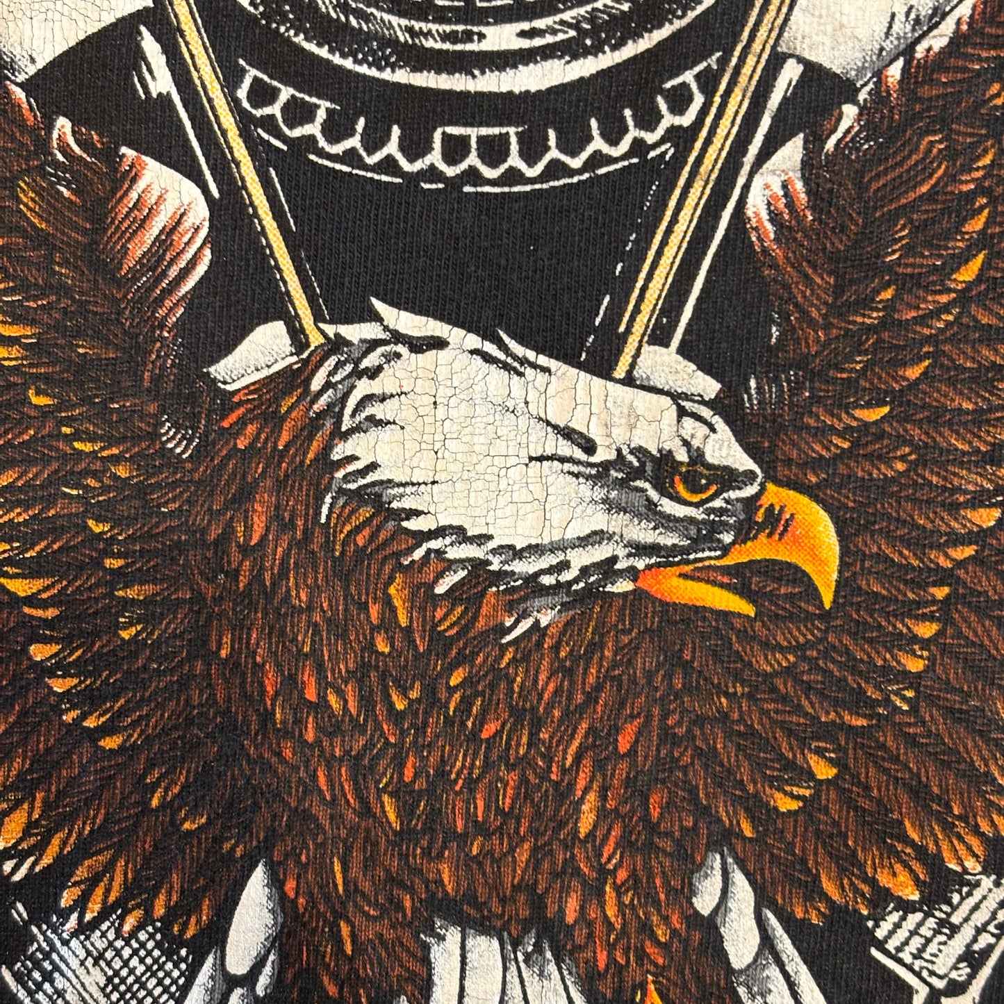 90's Hanes Harley-Davidson Cleveland, Ohio イーグル プリントTシャツ 黒 (M)/A3659T-SO