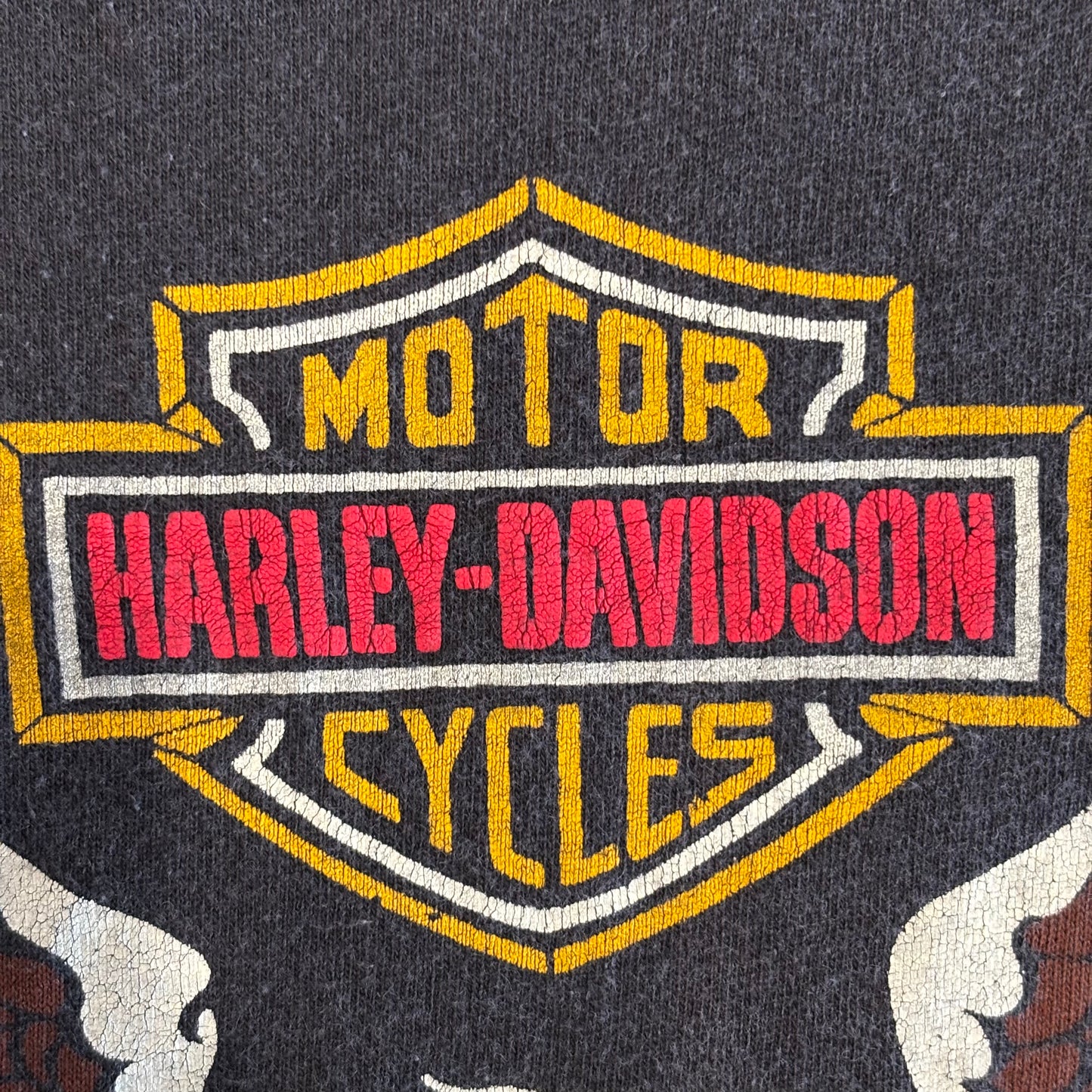 90's Harley-Davidson イーグル プリントTシャツ 黒 (サイズ不明)/A6960T-SO