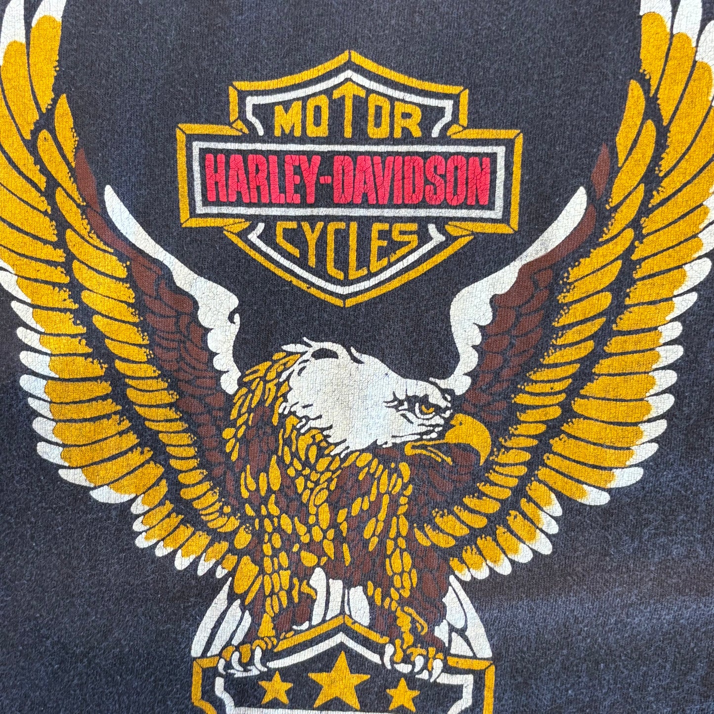 90's Harley-Davidson イーグル プリントTシャツ 黒 (サイズ不明)/A6960T-SO